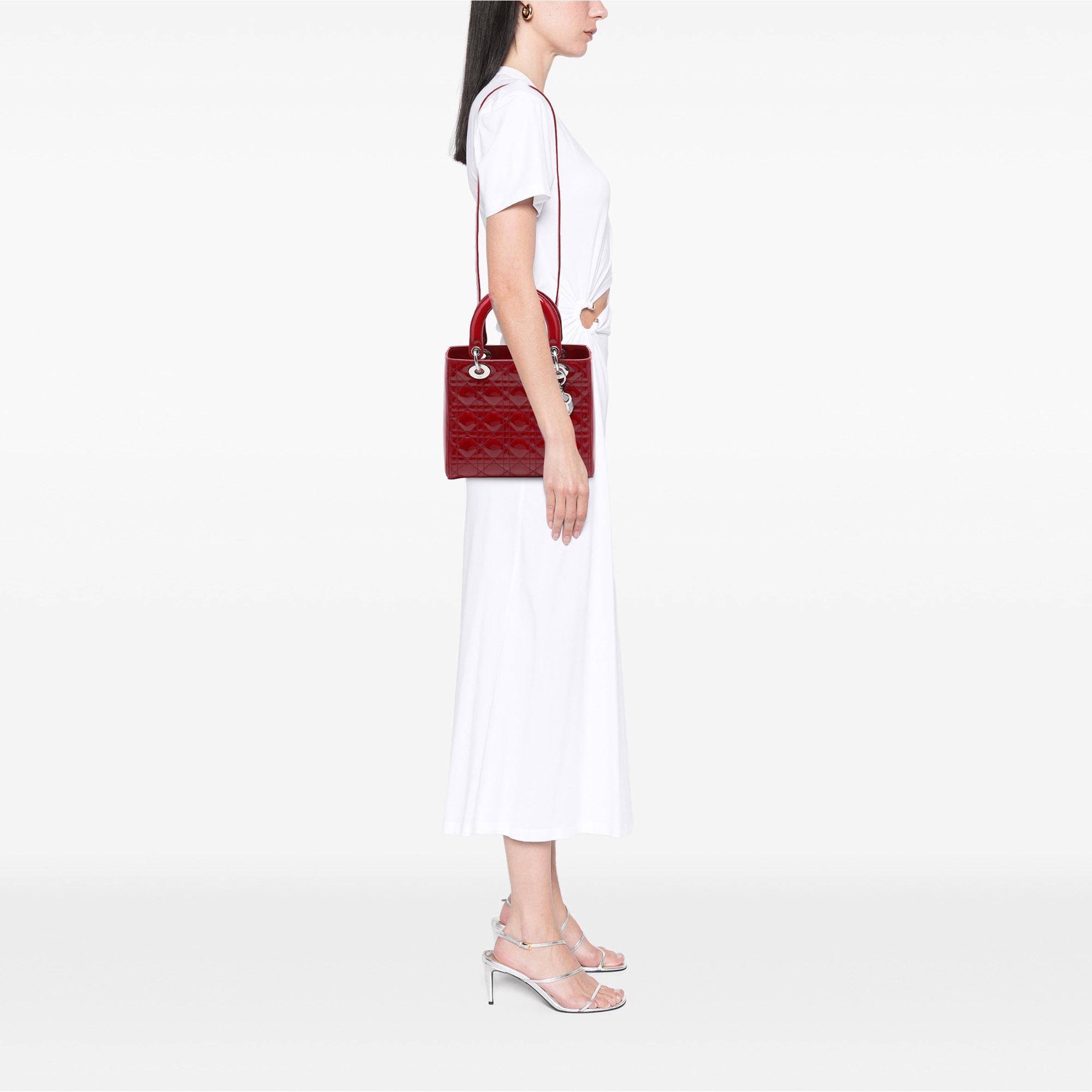 Dior Medium Patent Cannage Lady Dior