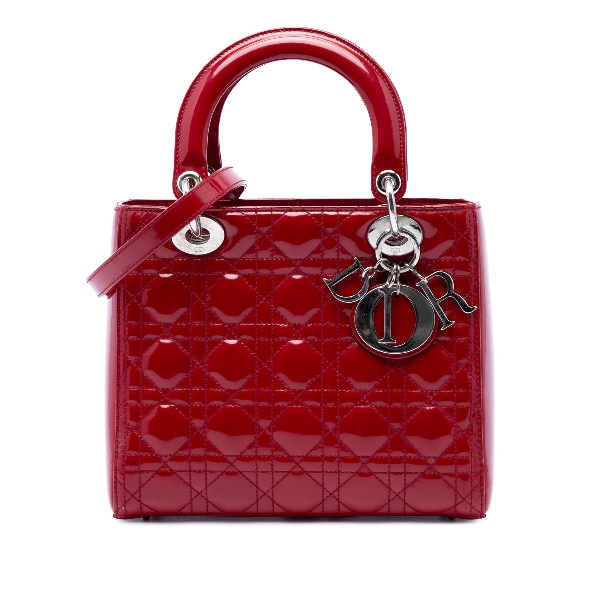 Dior Medium Patent Cannage Lady Dior