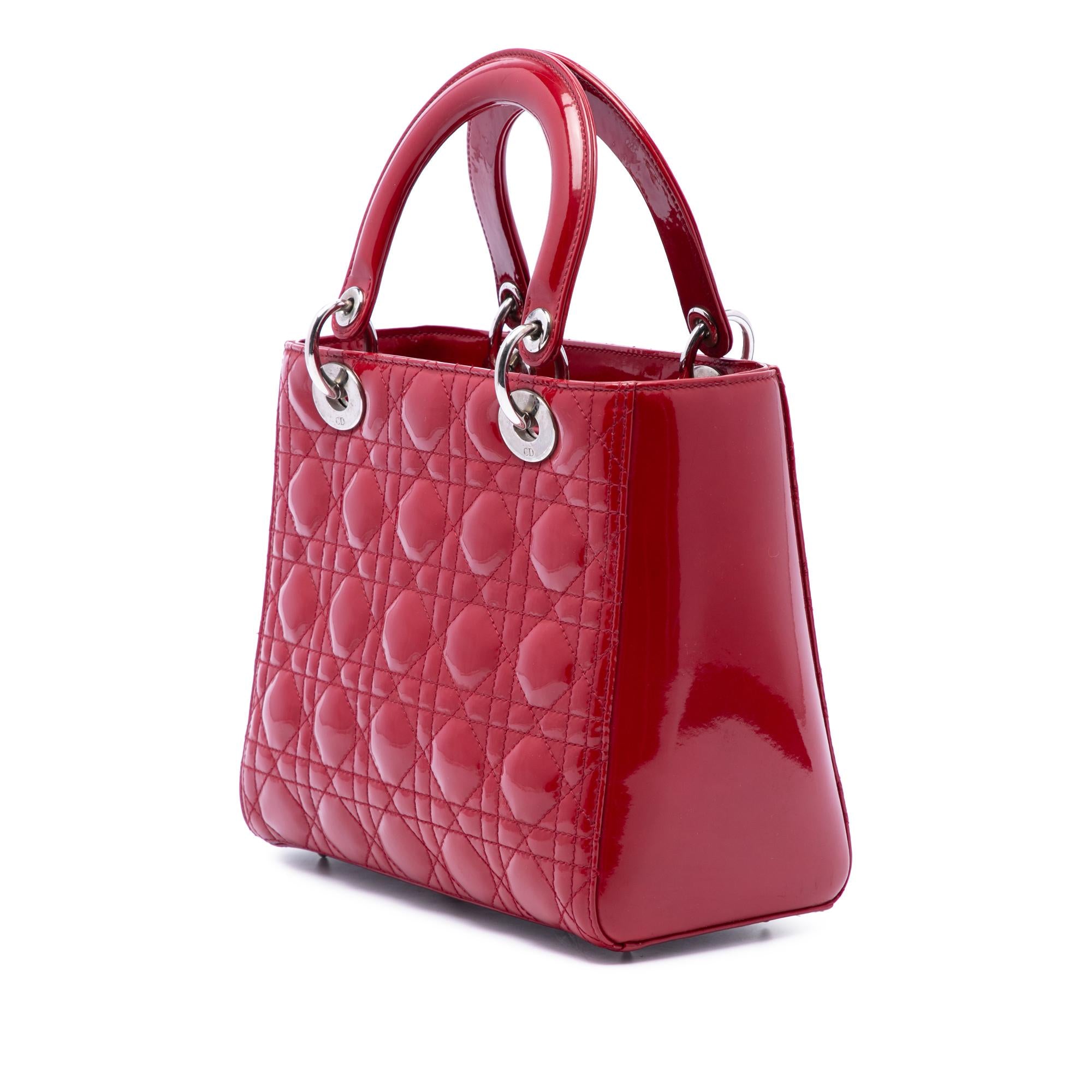 Dior Medium Patent Cannage Lady Dior