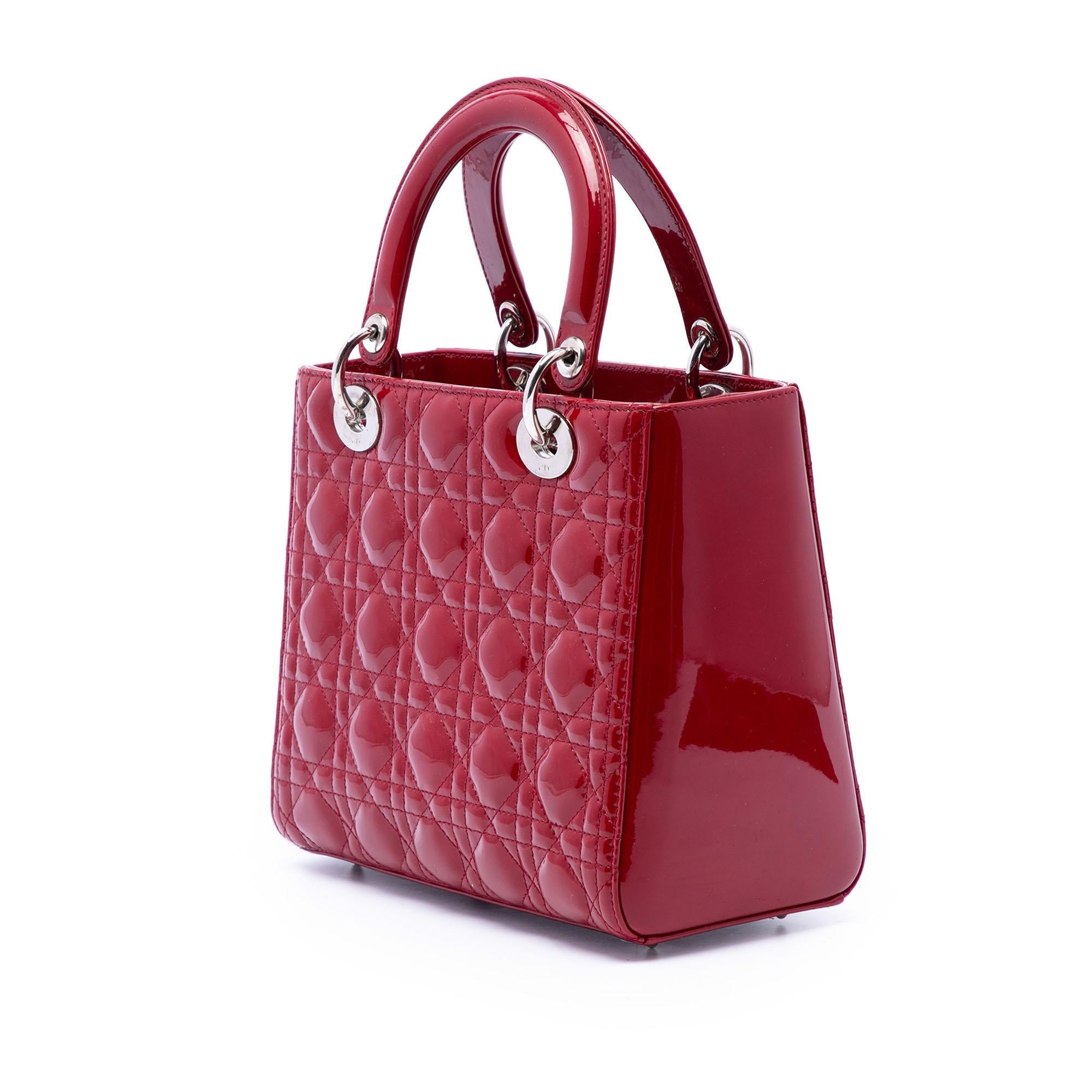 Dior Medium Patent Cannage Lady Dior
