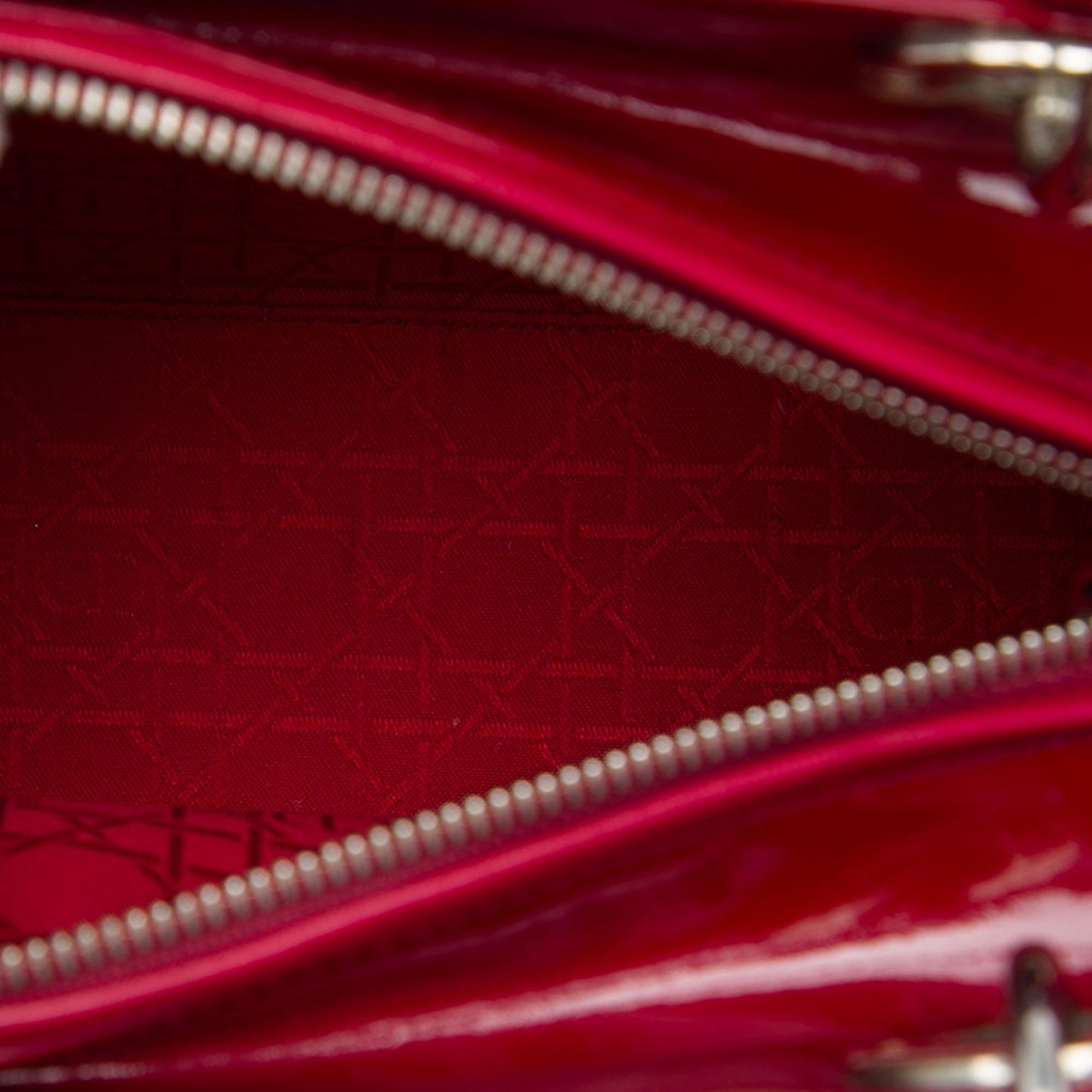 Dior Medium Patent Cannage Lady Dior