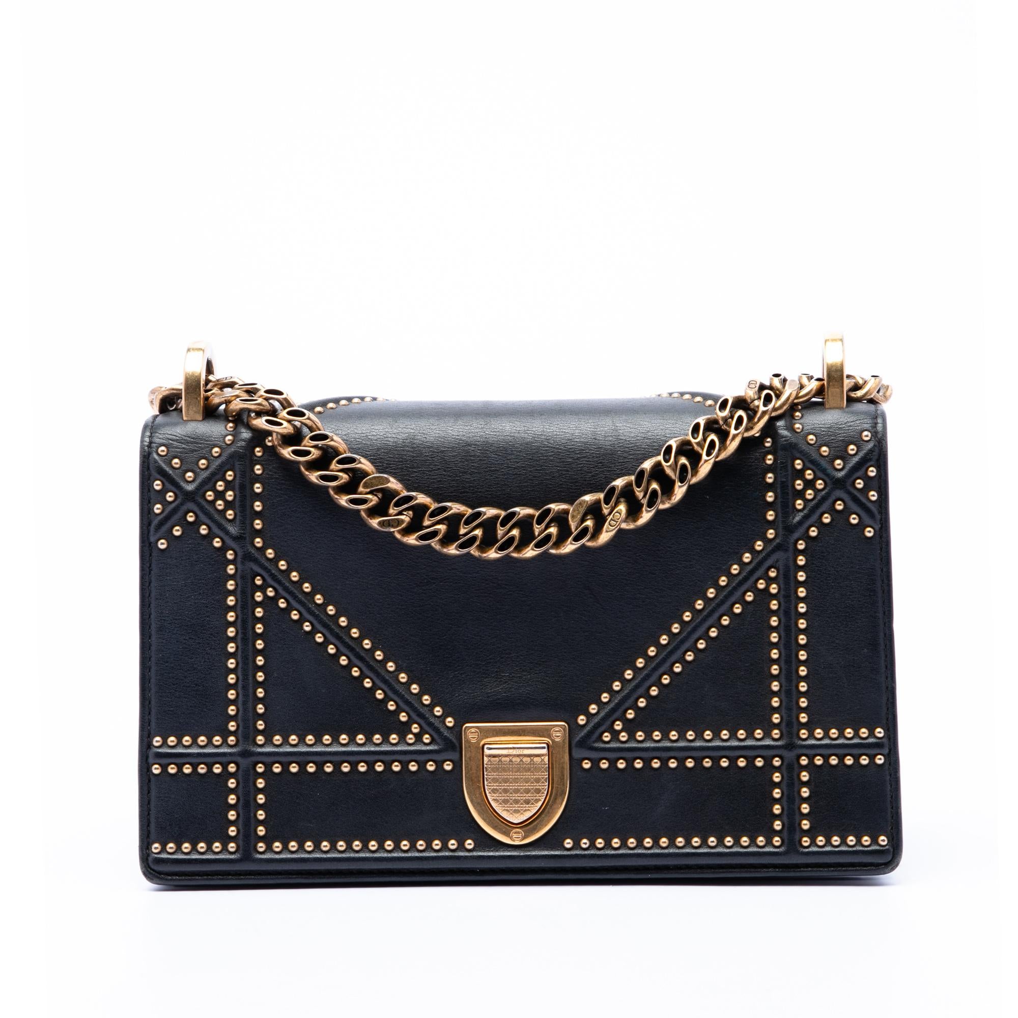 Dior Medium Studded Lambskin Diorama Flap