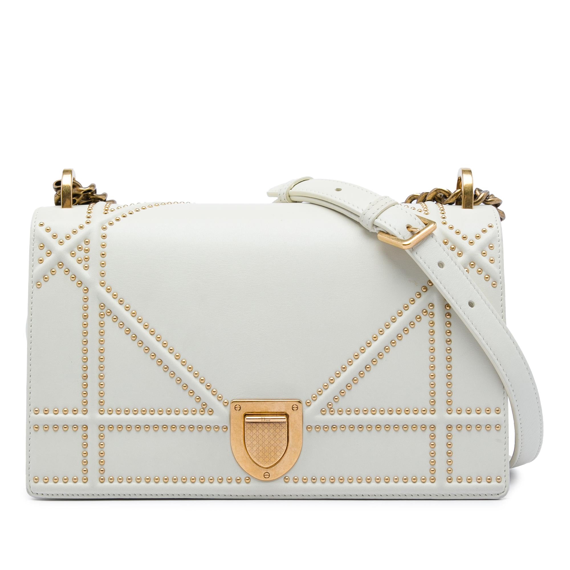Dior Medium Studded Lambskin Diorama Flap