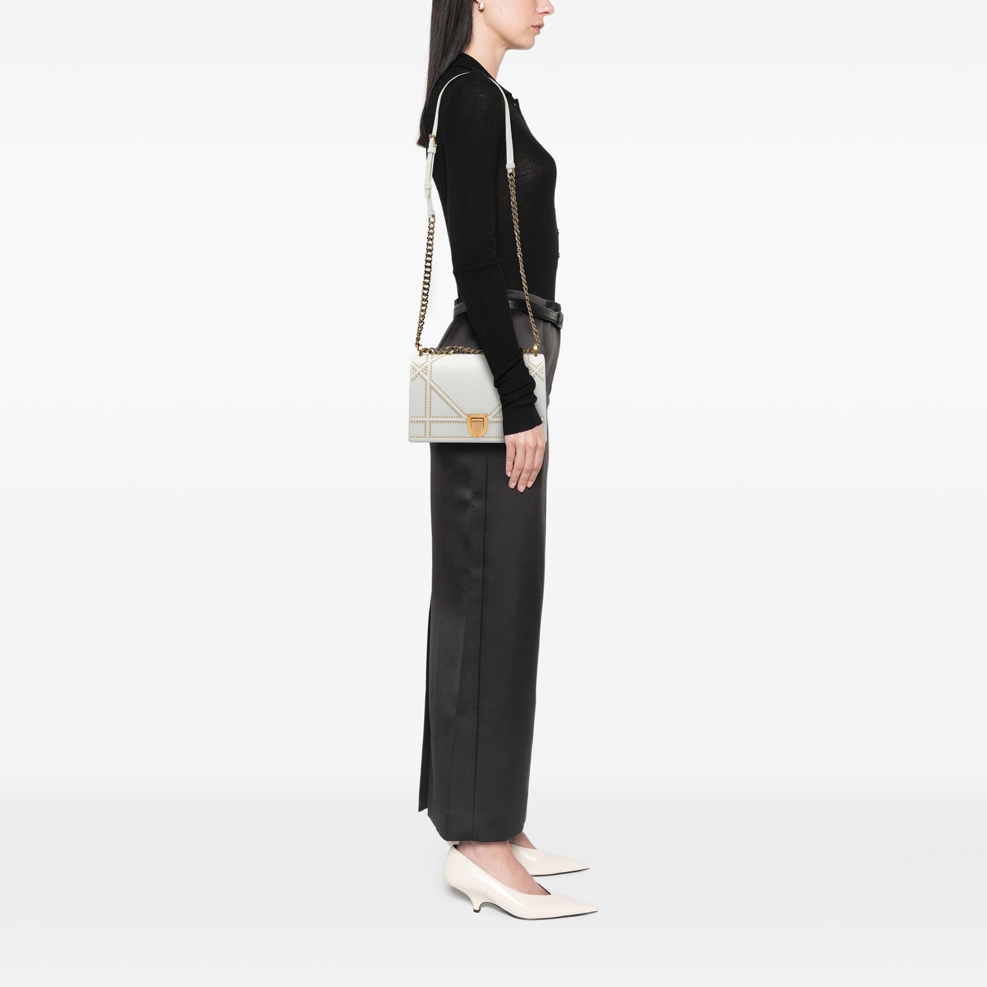 Dior Medium Studded Lambskin Diorama Flap