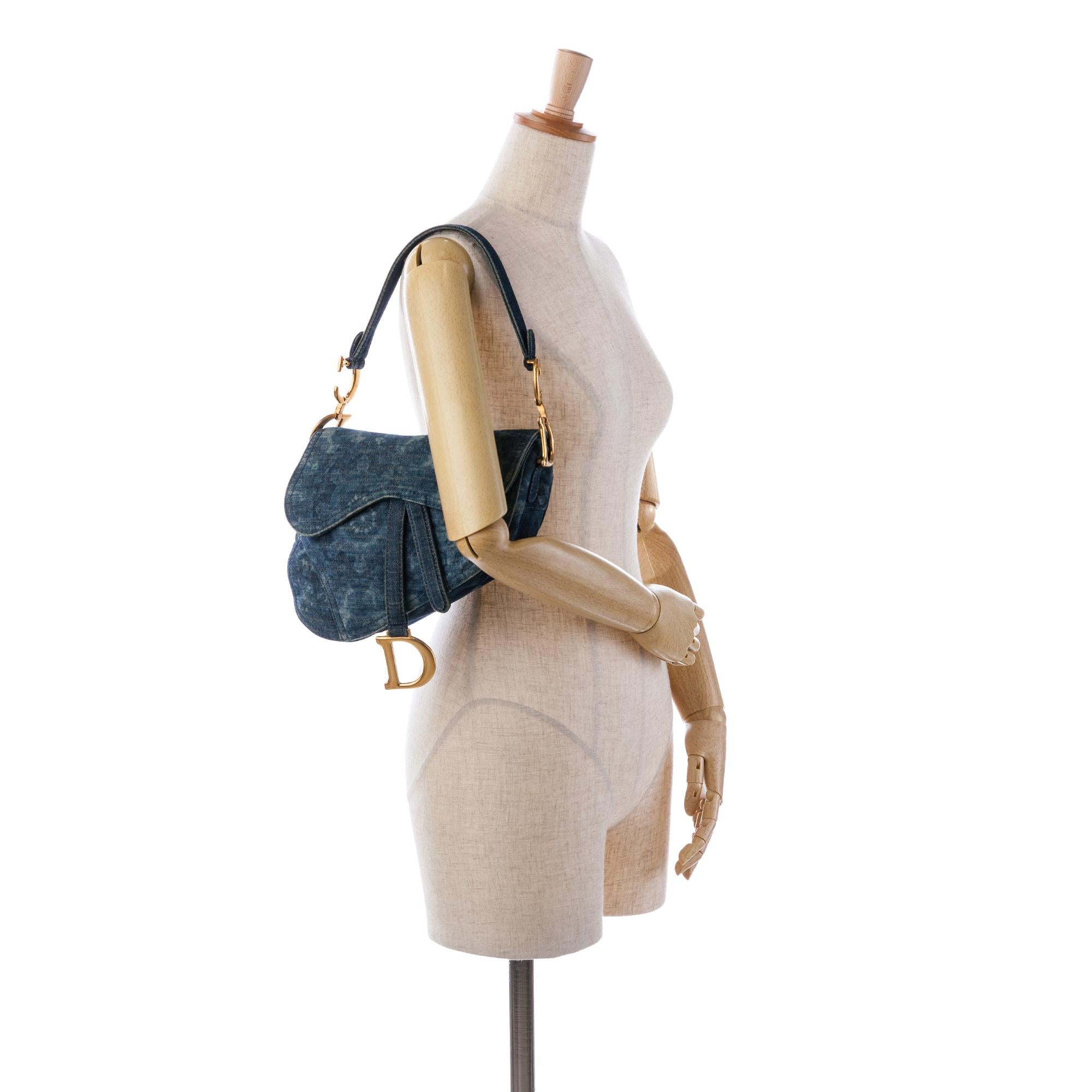 Dior Medium Tie Dye Printed Denim Saddle Bag (SHG-Oy4G3x)