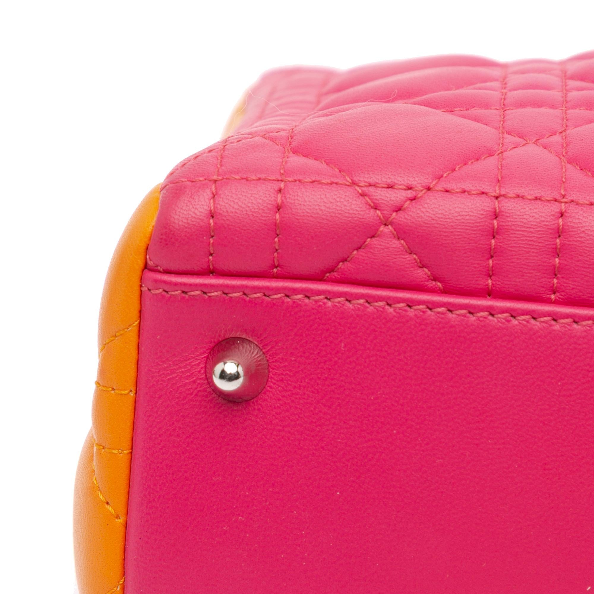 Dior Medium Tricolor Lambskin Cannage Lady Dior