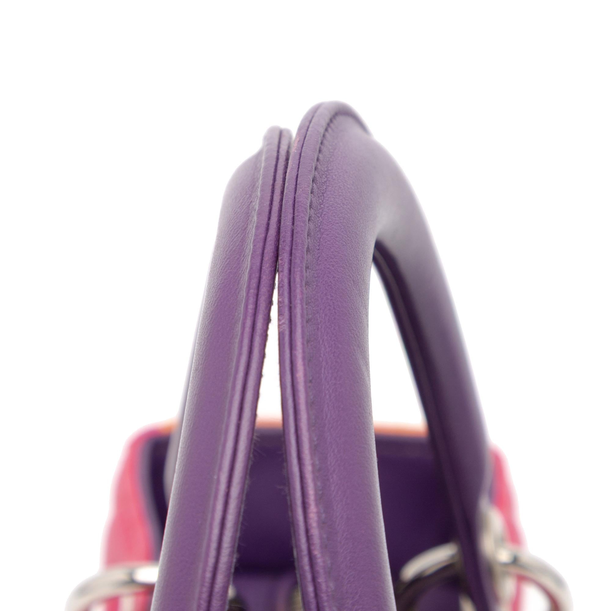 Dior Medium Tricolor Lambskin Cannage Lady Dior