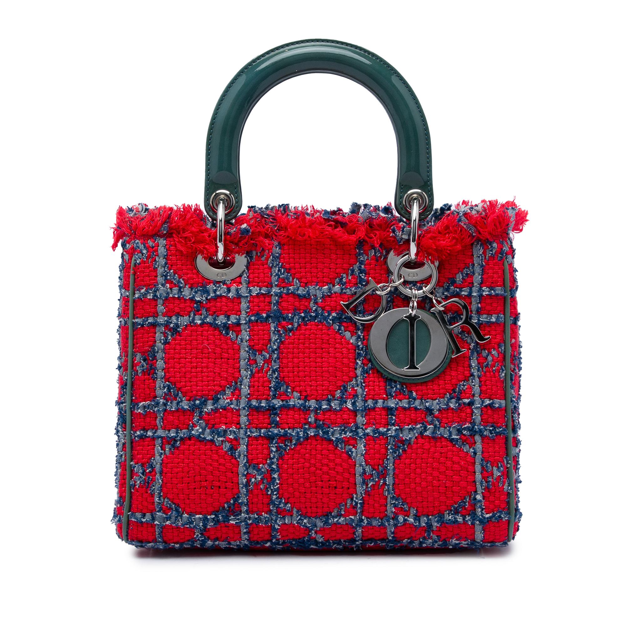 Dior Medium Tweed Cannage Fringe Lady Dior