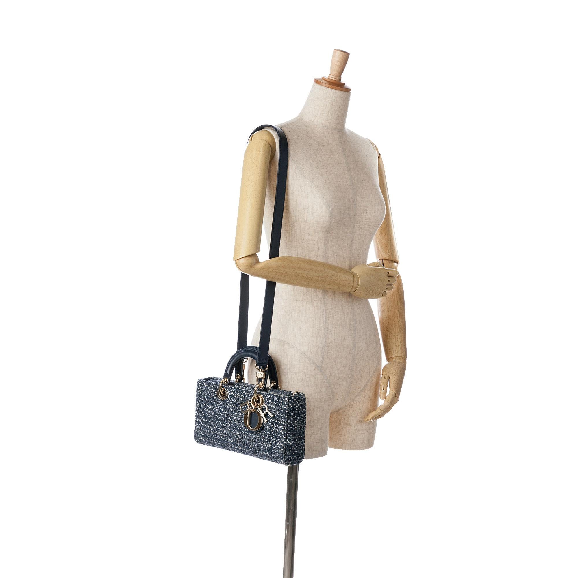 Dior Medium Tweed Cannage Lady D Joy (SHG-TjBiZO)