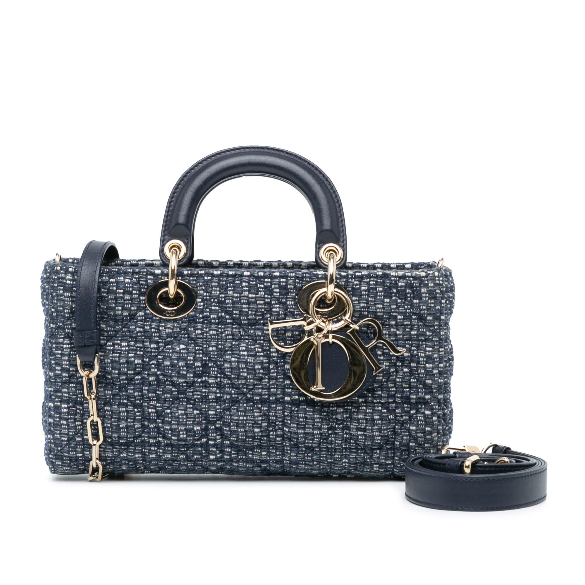 Dior Medium Tweed Cannage Lady D Joy (SHG-TjBiZO)