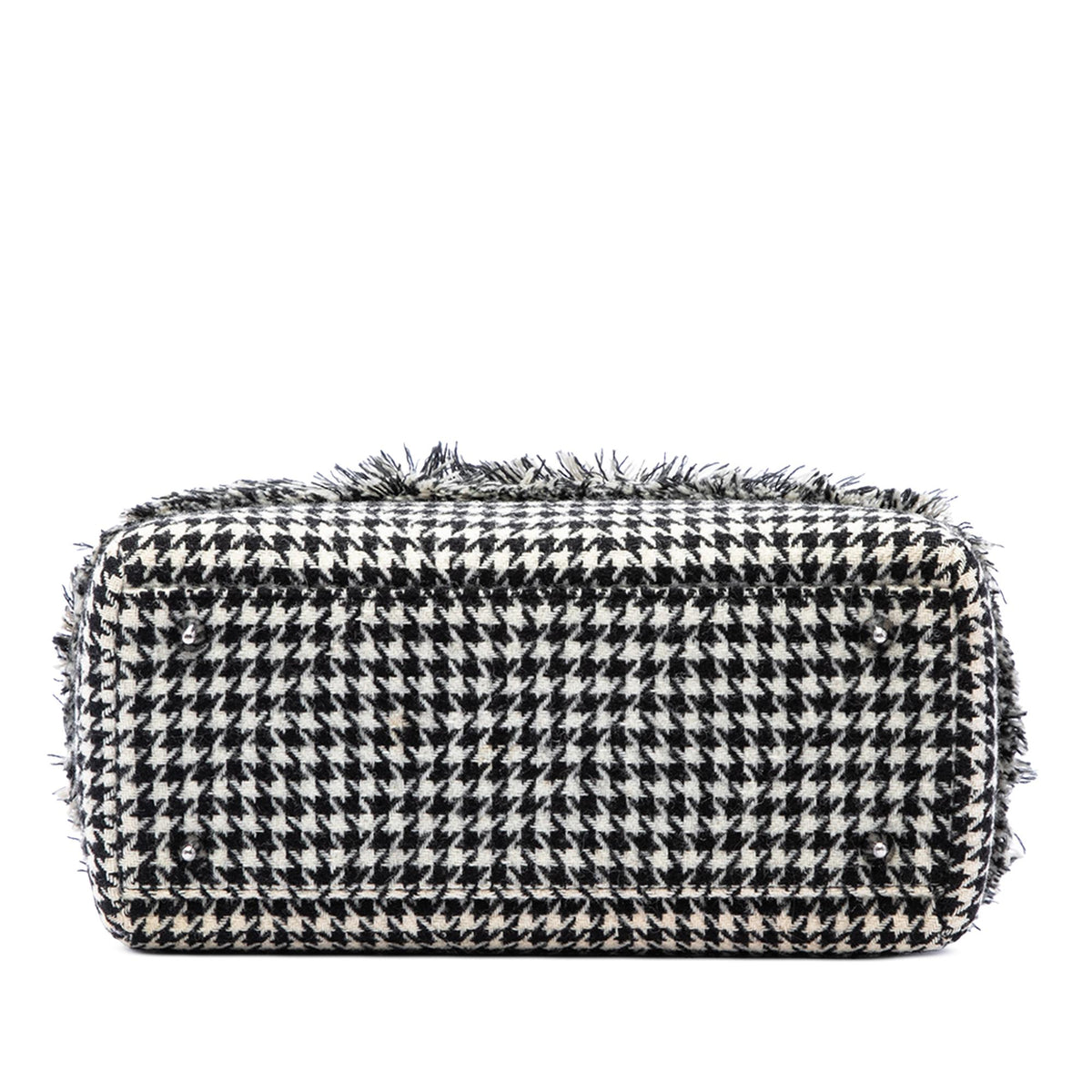 Dior Medium Tweed Fringe Houndstooth Lady Dior