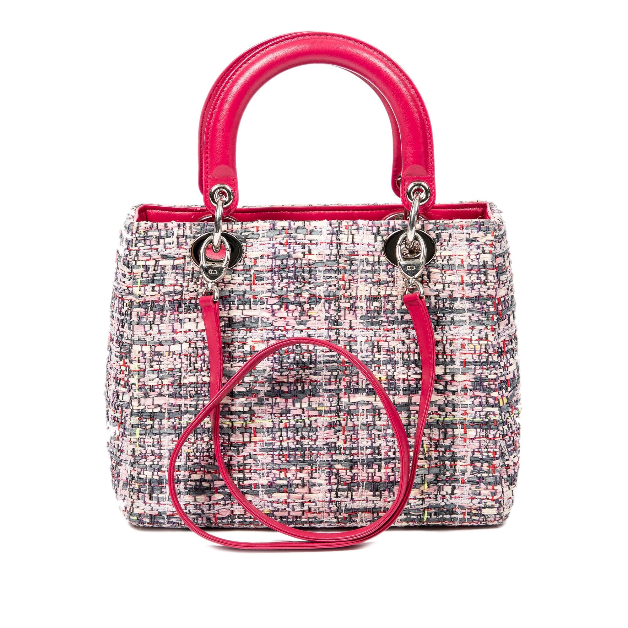 Dior Medium Tweed Lady Dior Satchel (SHG-8yJnUk)
