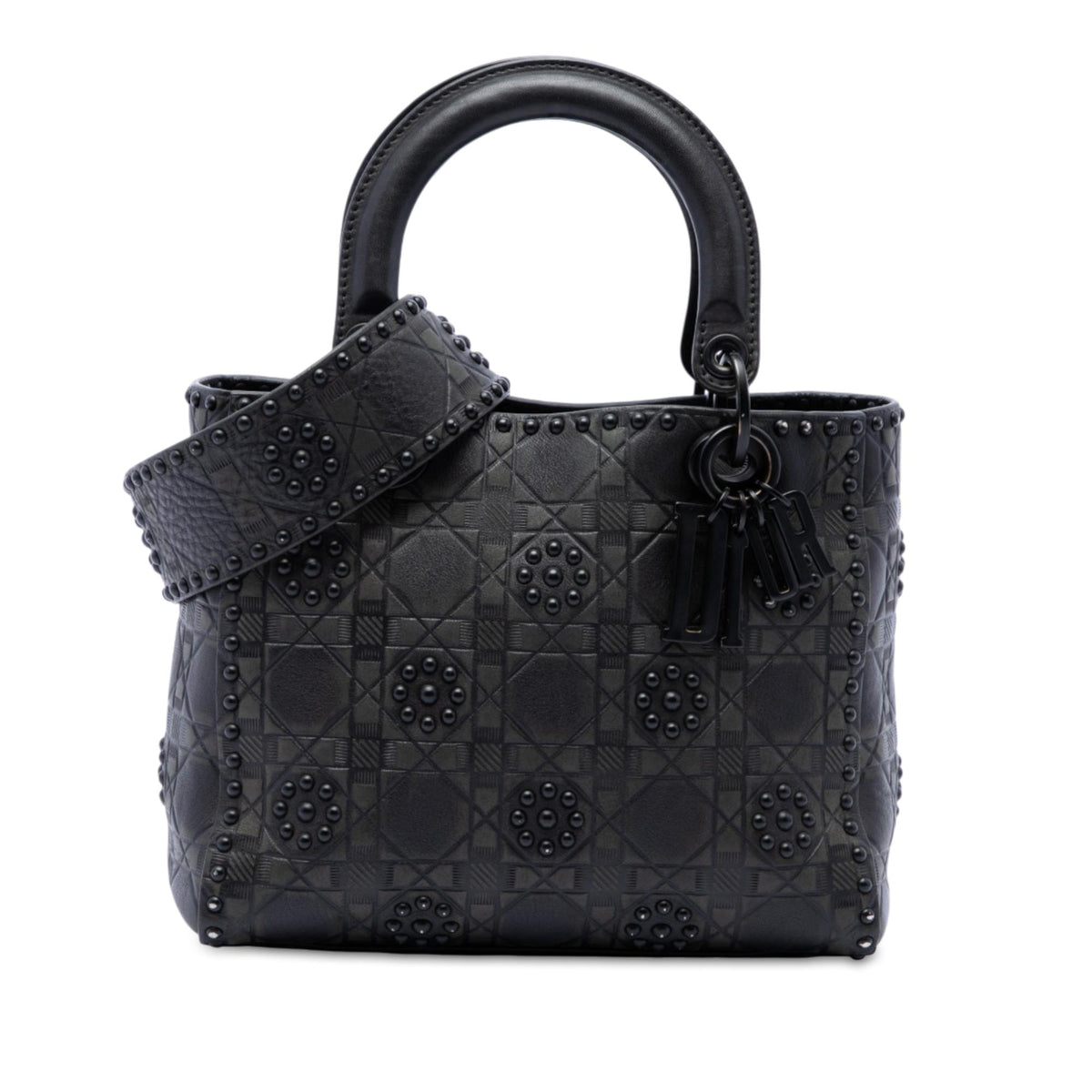 Dior Medium Ultra Matte Calfskin Cannage Studded Supple Lady Dior