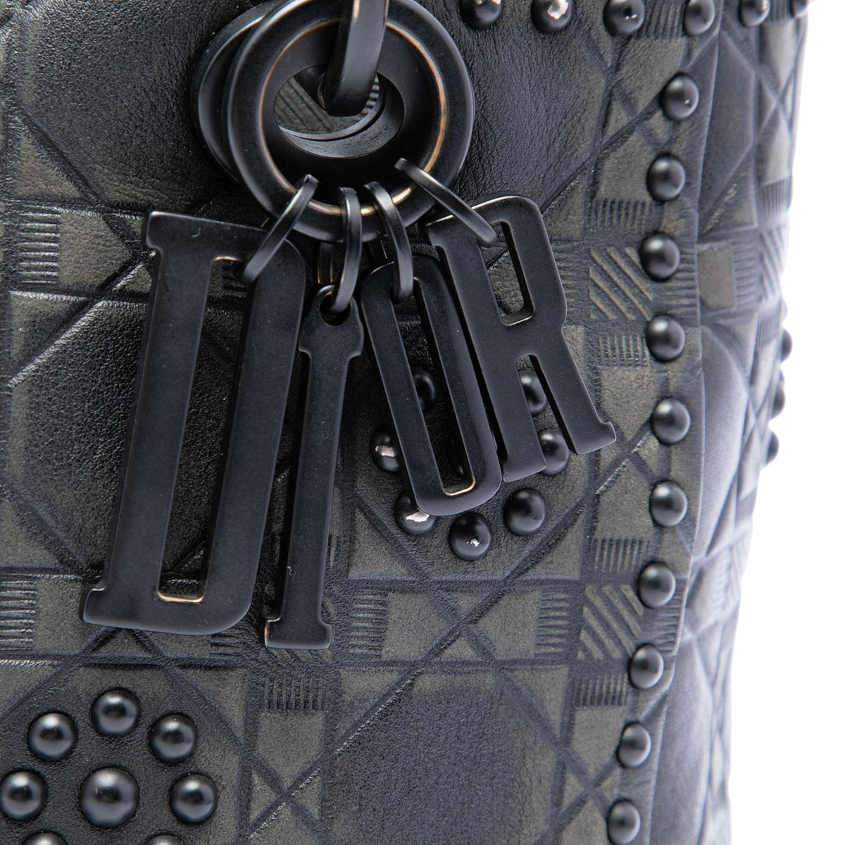 Dior Medium Ultra Matte Calfskin Cannage Studded Supple Lady Dior