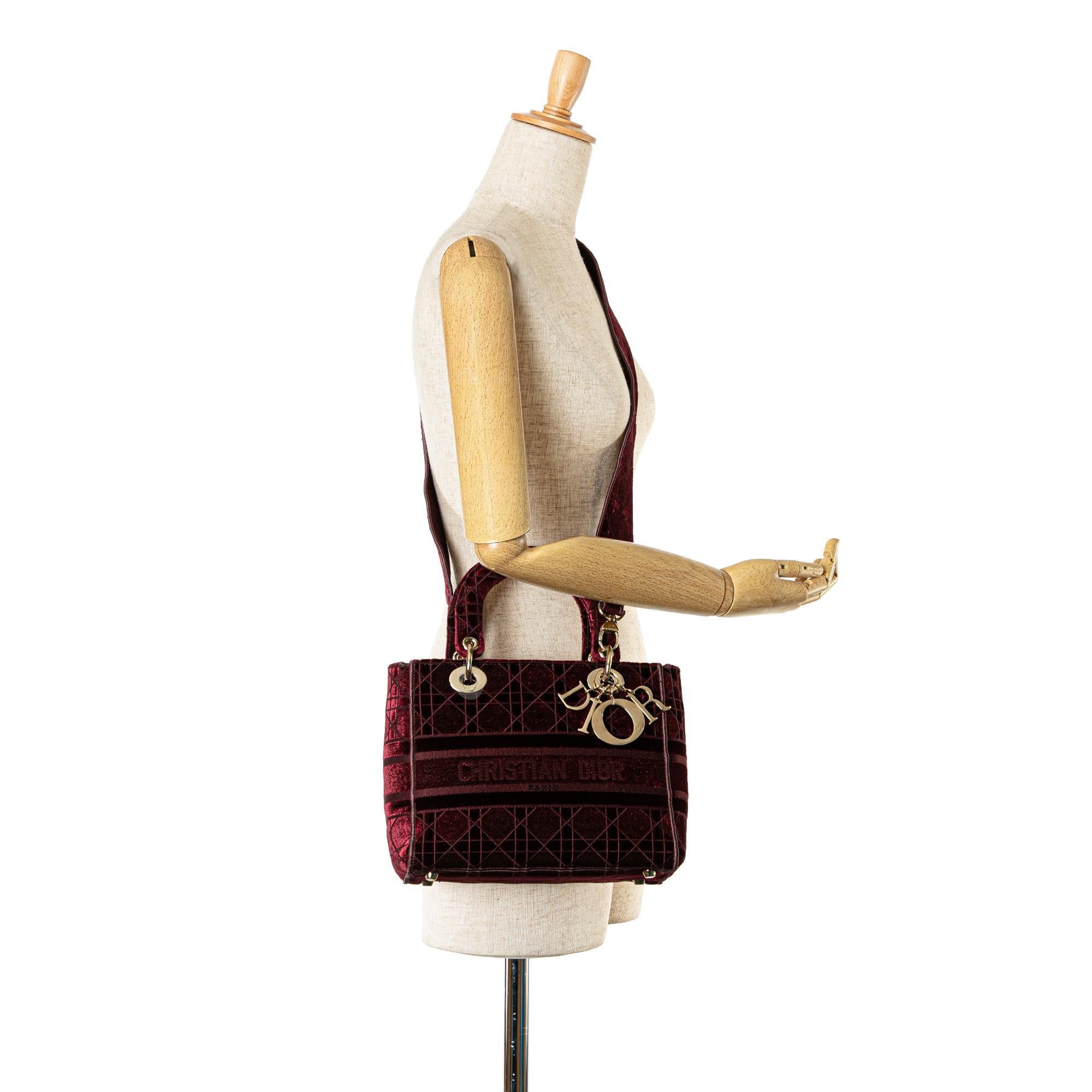 Dior Medium Velvet Cannage Lady D Lite