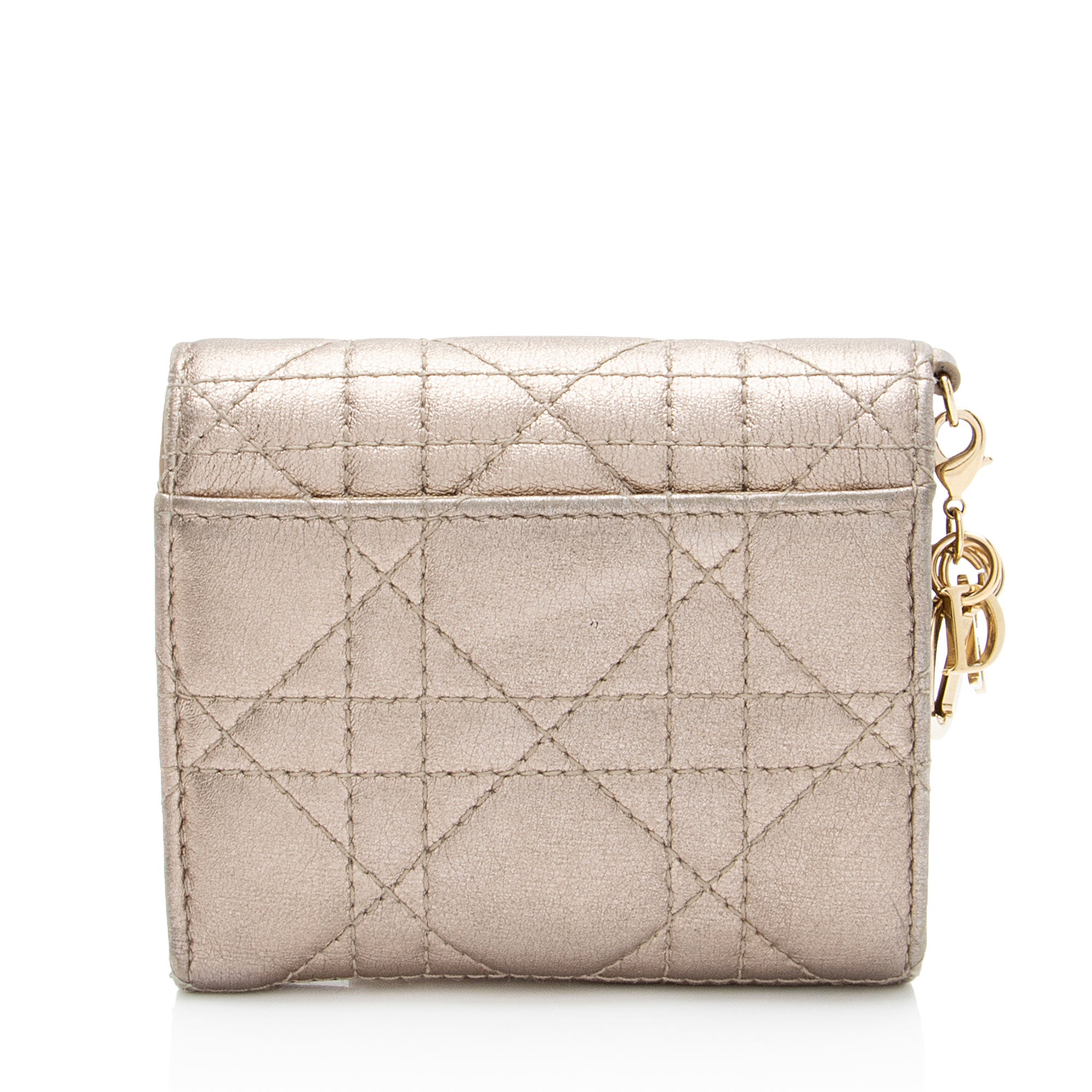 Dior Metallic Calfskin Lady Dior Lotus Wallet