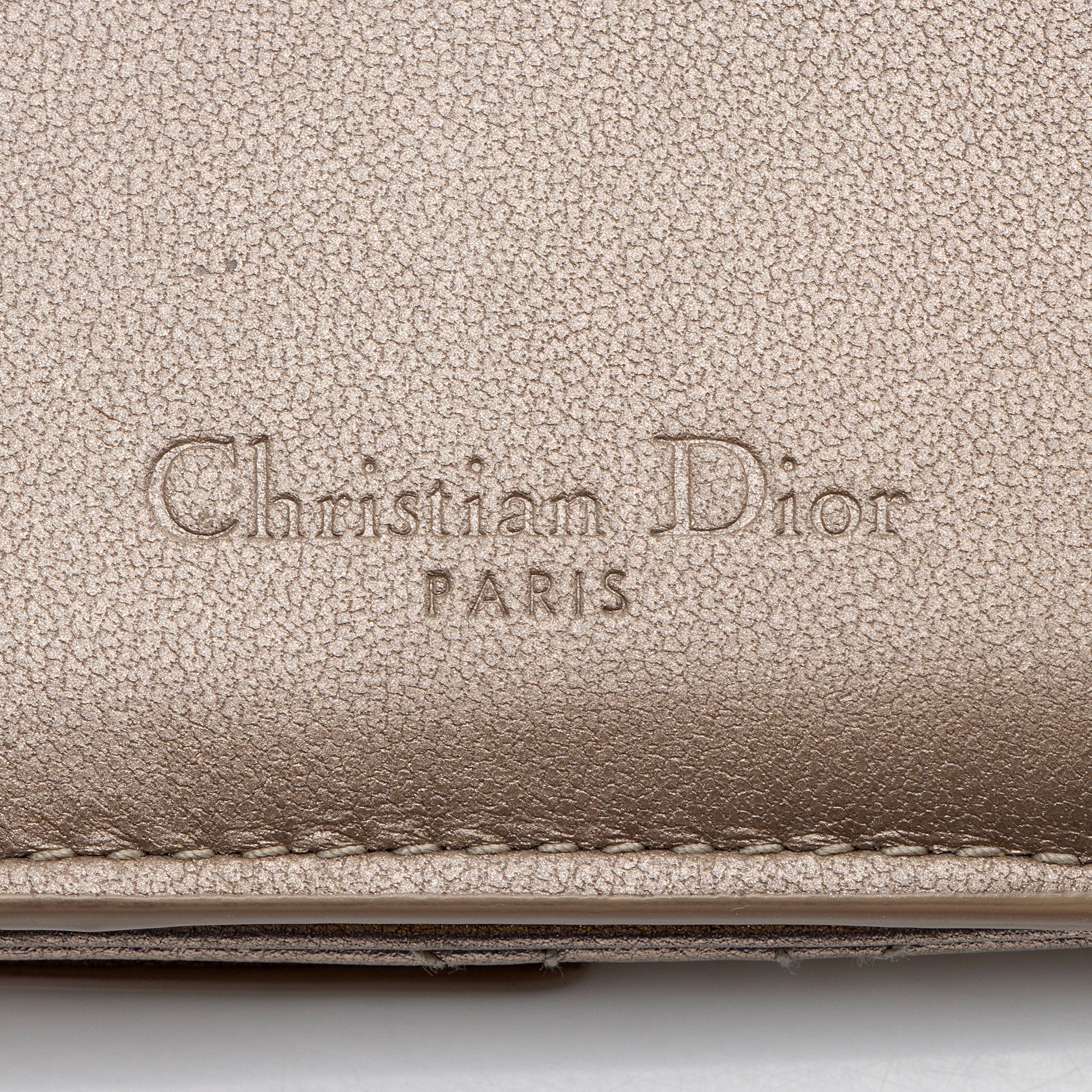 Dior Metallic Calfskin Lady Dior Lotus Wallet
