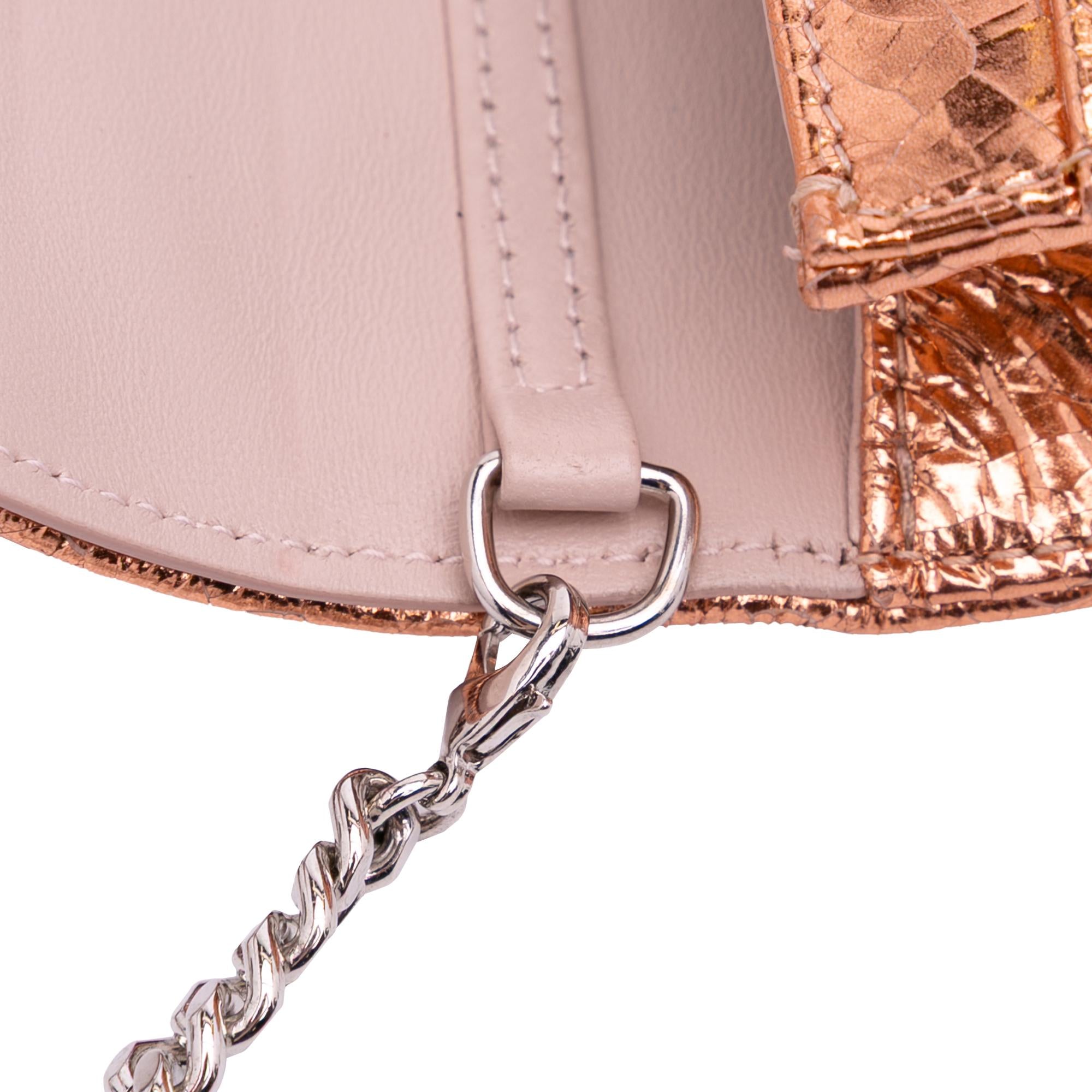 Dior Metallic Ceramic Effect Deerskin Diorama Wallet on Chain