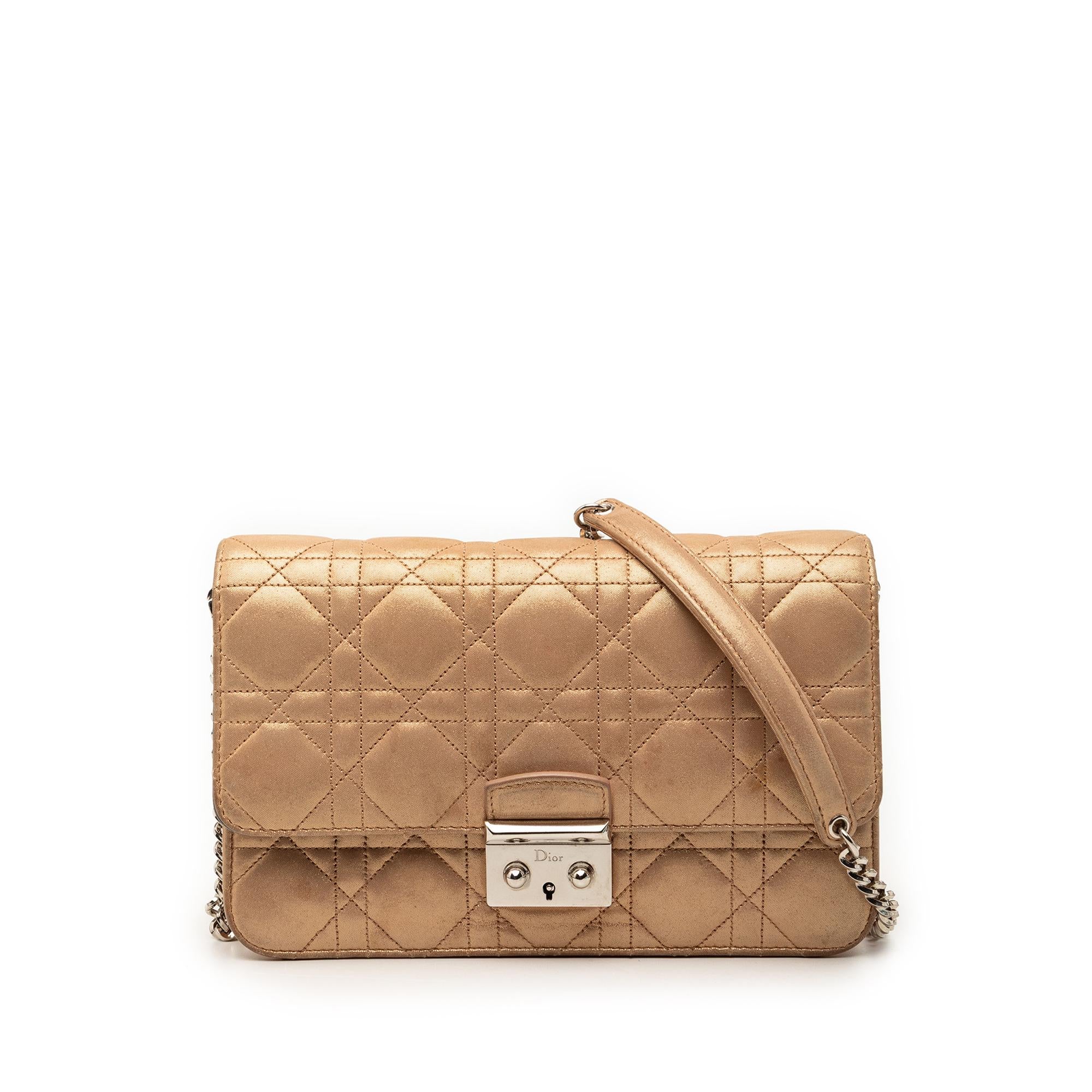 Dior Metallic Lambskin Cannage Miss Dior Promenade Crossbody