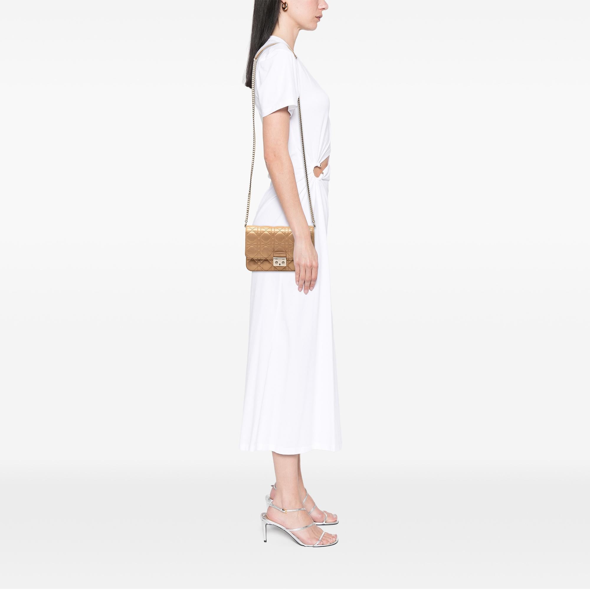 Dior Metallic Lambskin Cannage Miss Dior Promenade Crossbody