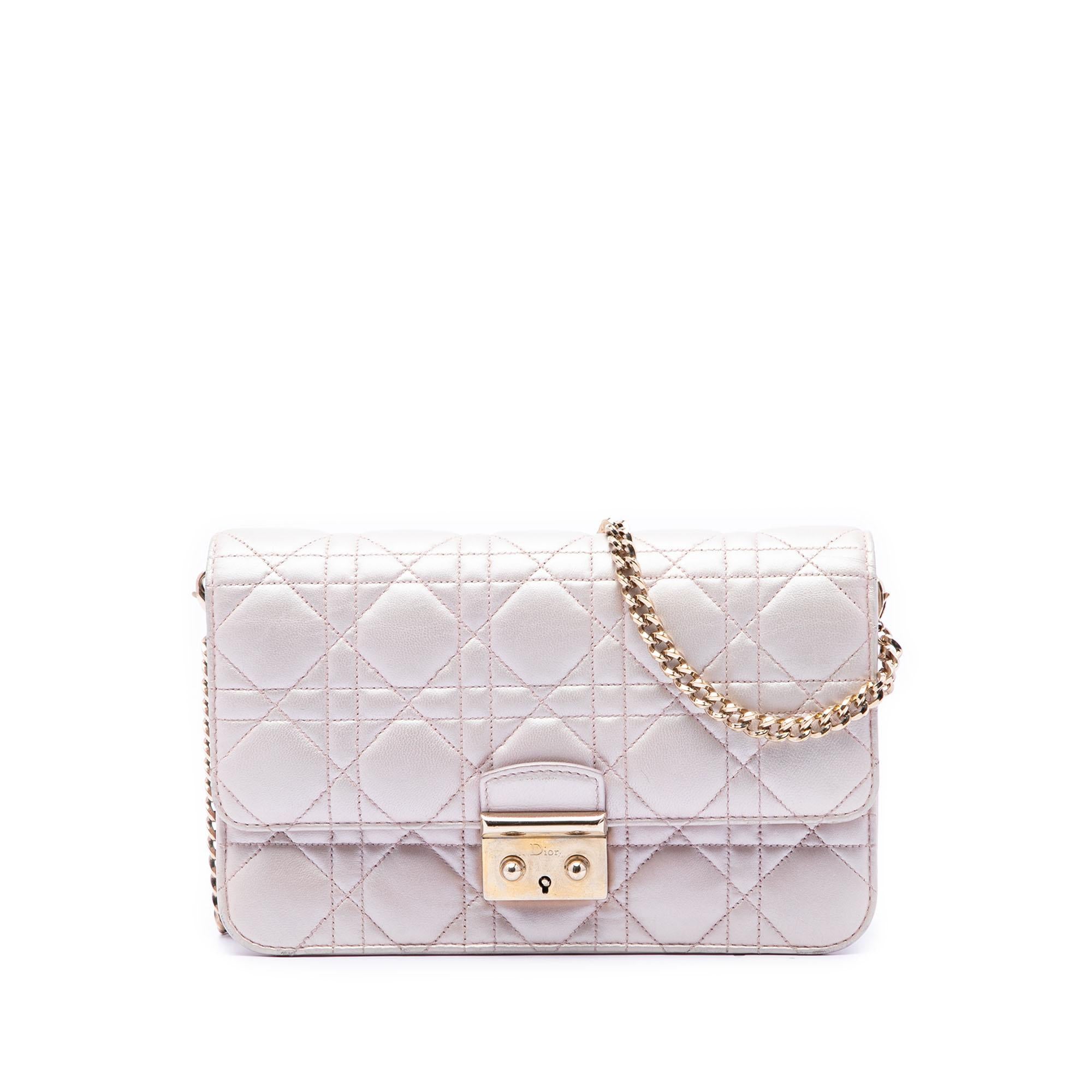 Dior Metallic Lambskin Cannage Miss Dior Promenade Crossbody