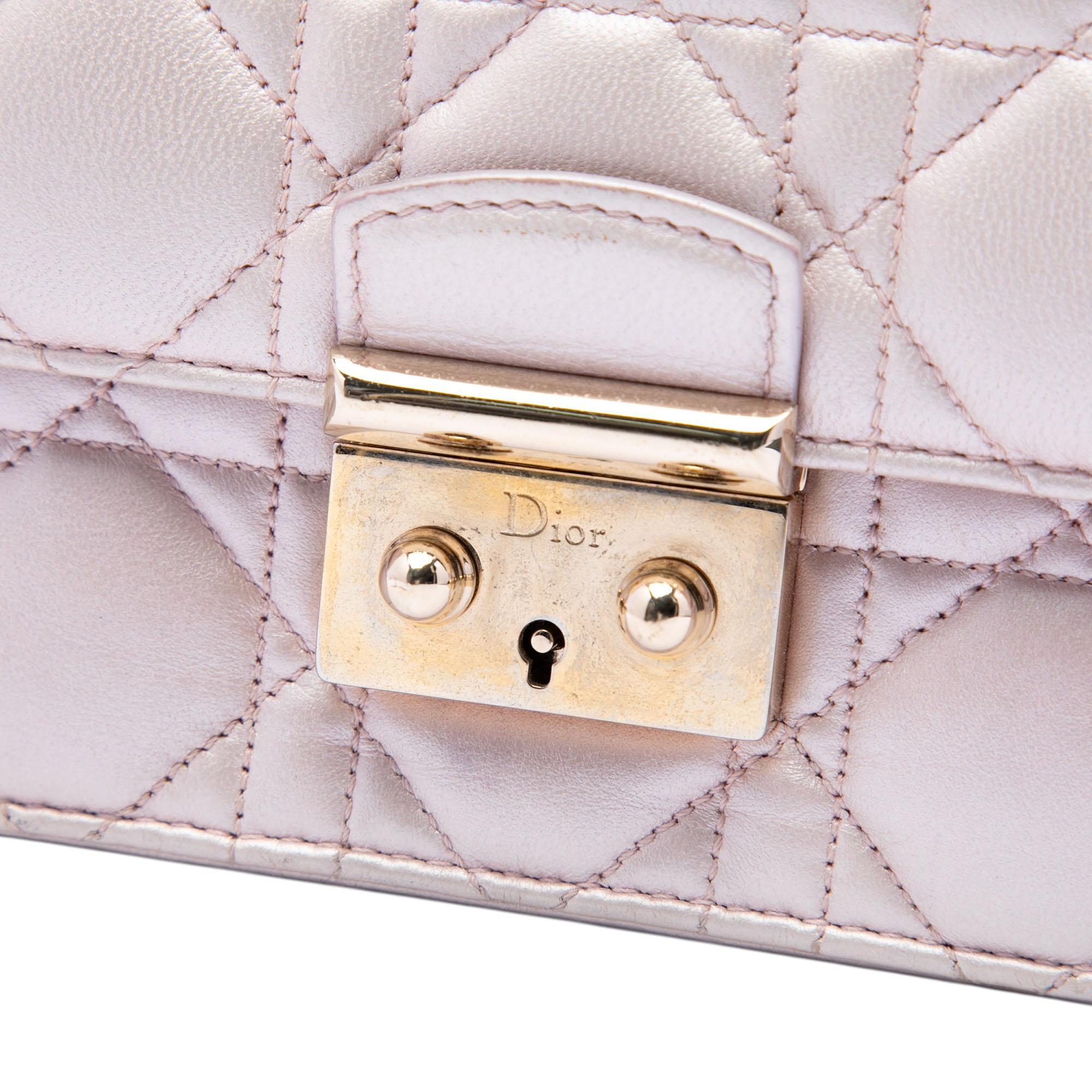 Dior Metallic Lambskin Cannage Miss Dior Promenade Crossbody