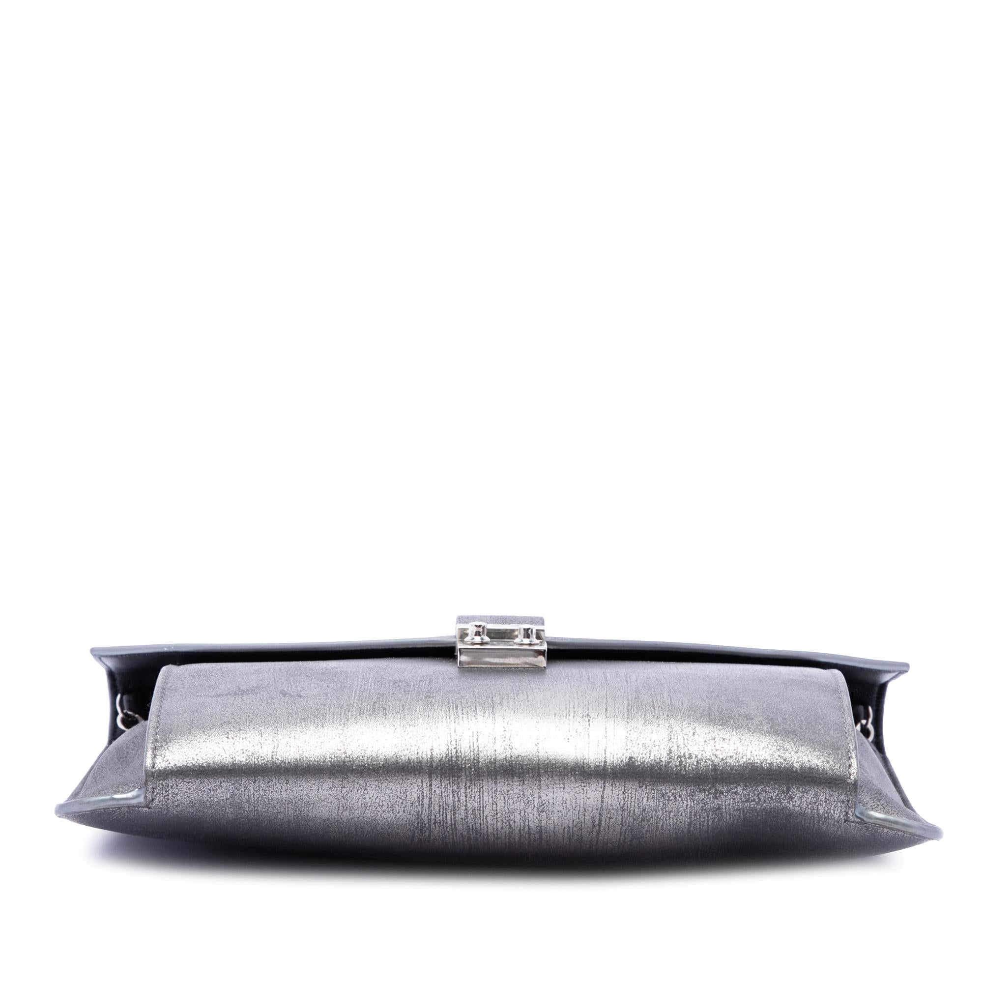 Dior Metallic Leather Shadow Soft Pouch on Chain