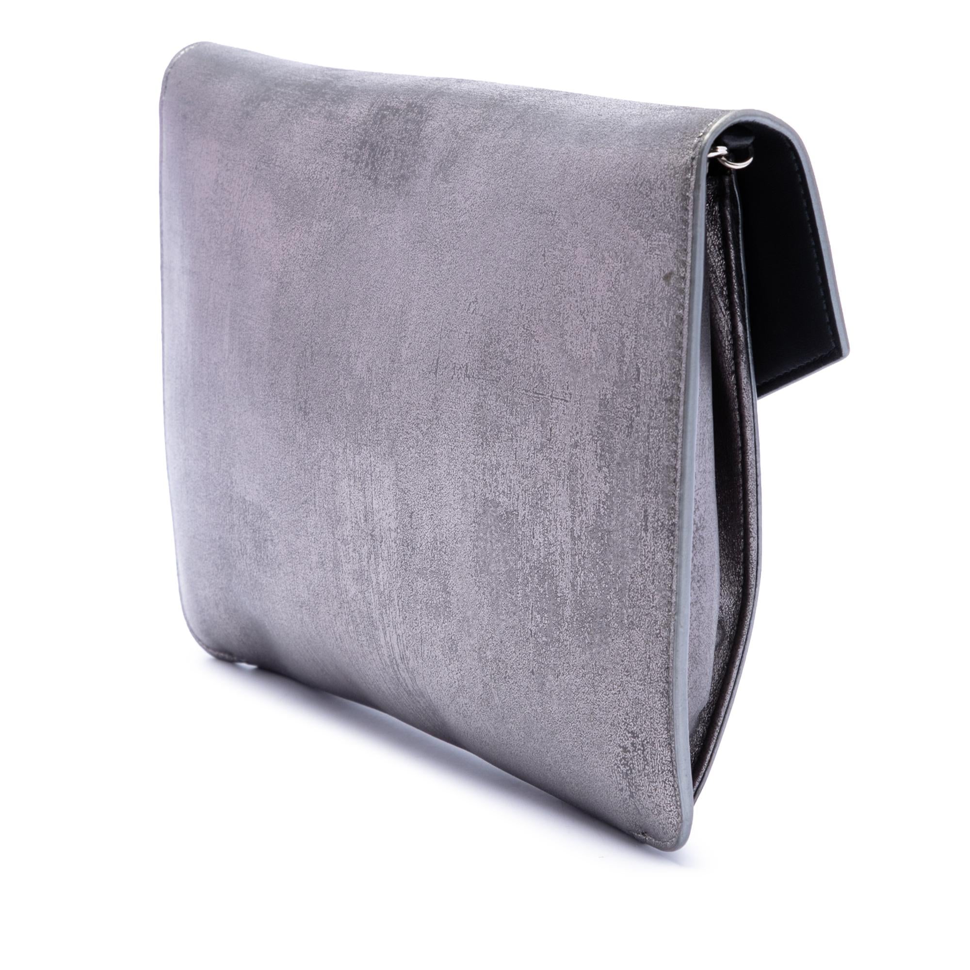 Dior Metallic Leather Shadow Soft Pouch on Chain