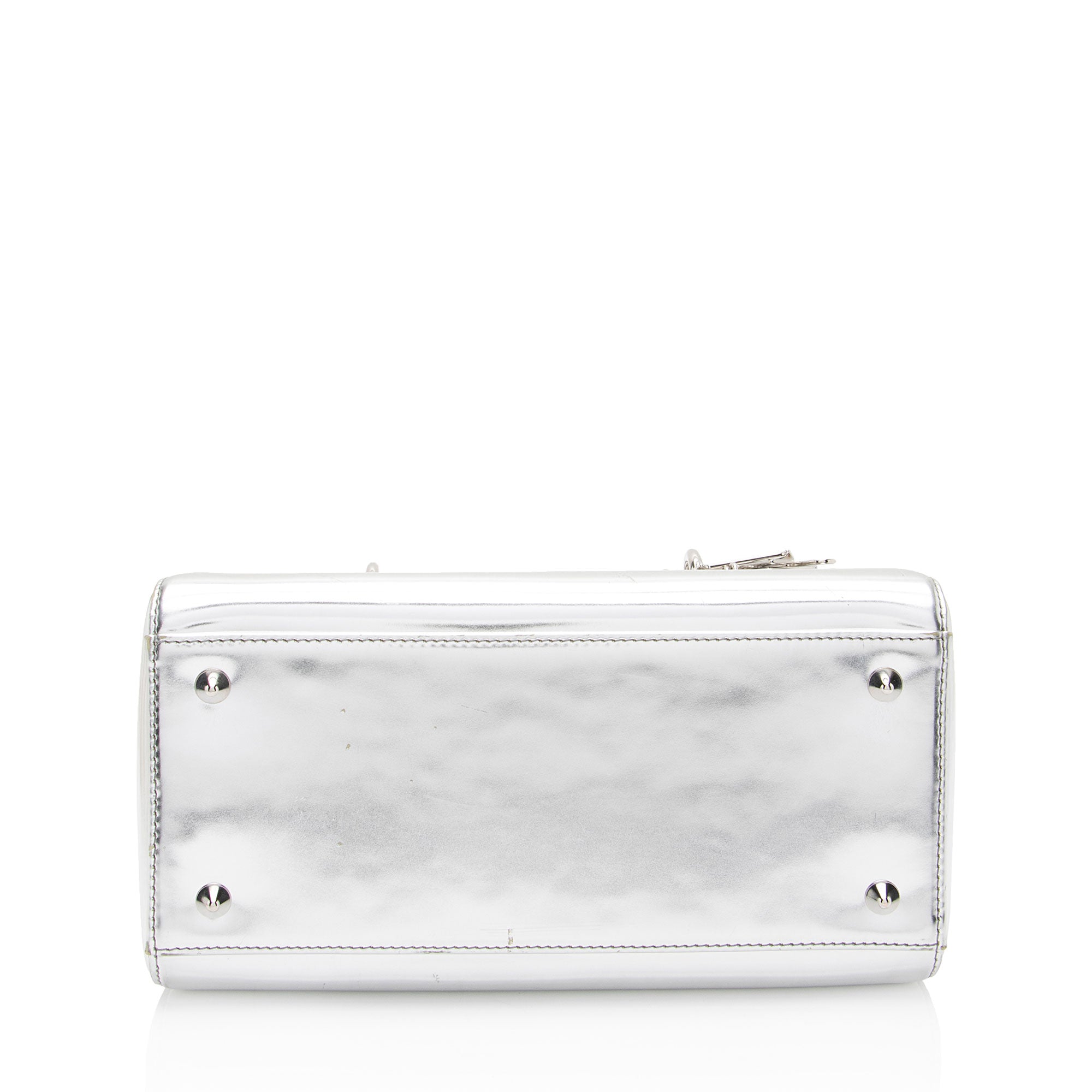 Dior Metallic Patent Leather Lady Dior Medium Tote