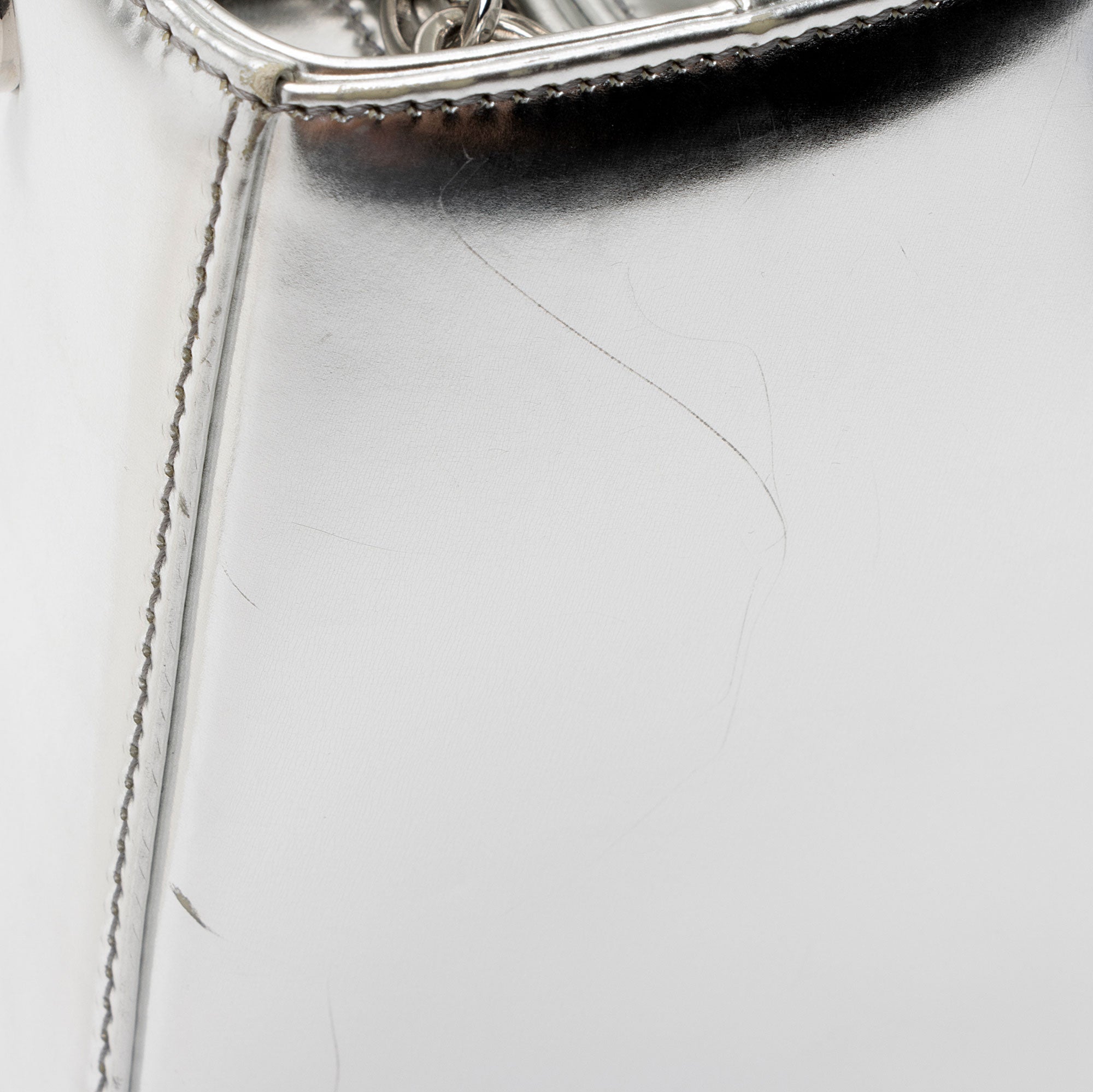 Dior Metallic Patent Leather Lady Dior Medium Tote