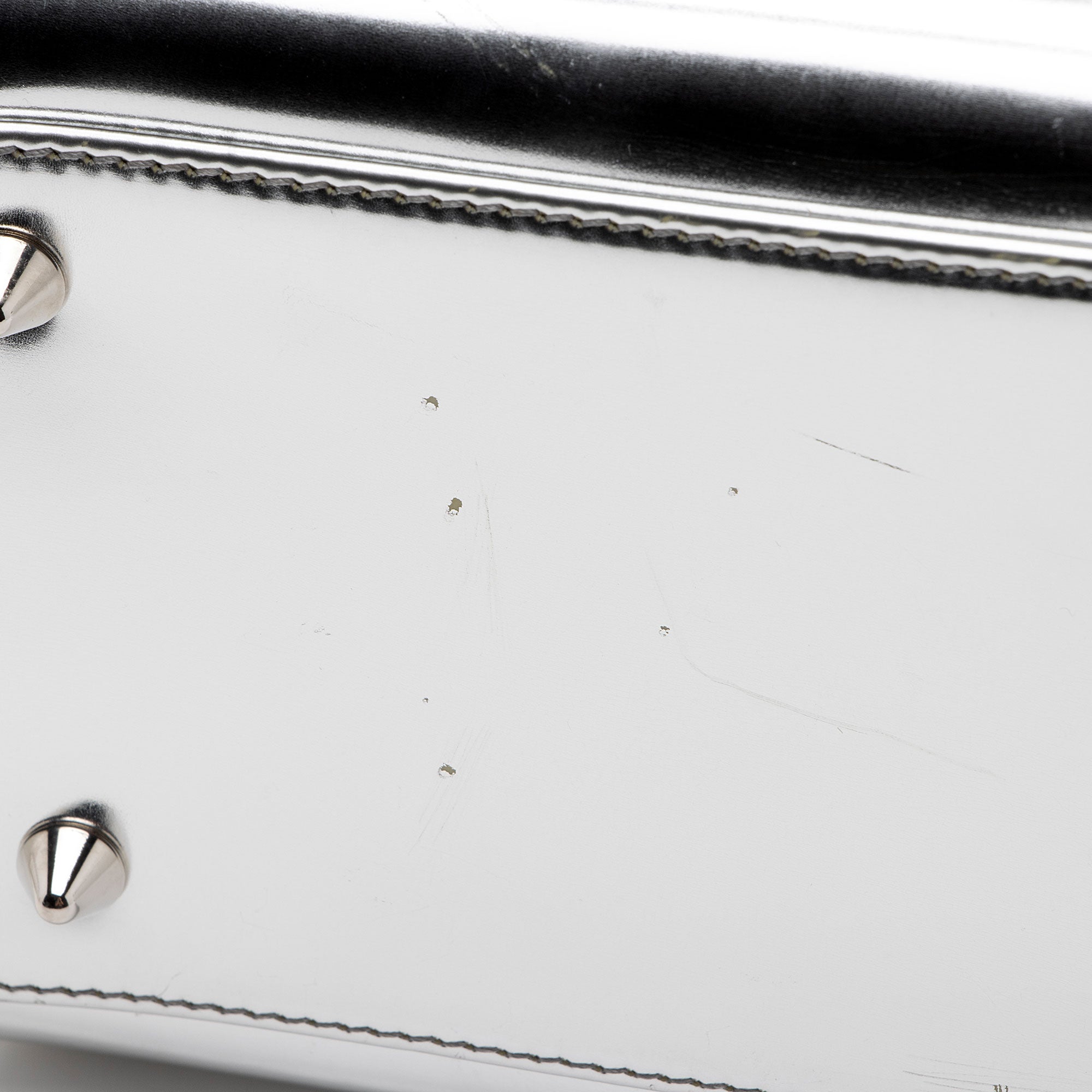 Dior Metallic Patent Leather Lady Dior Medium Tote