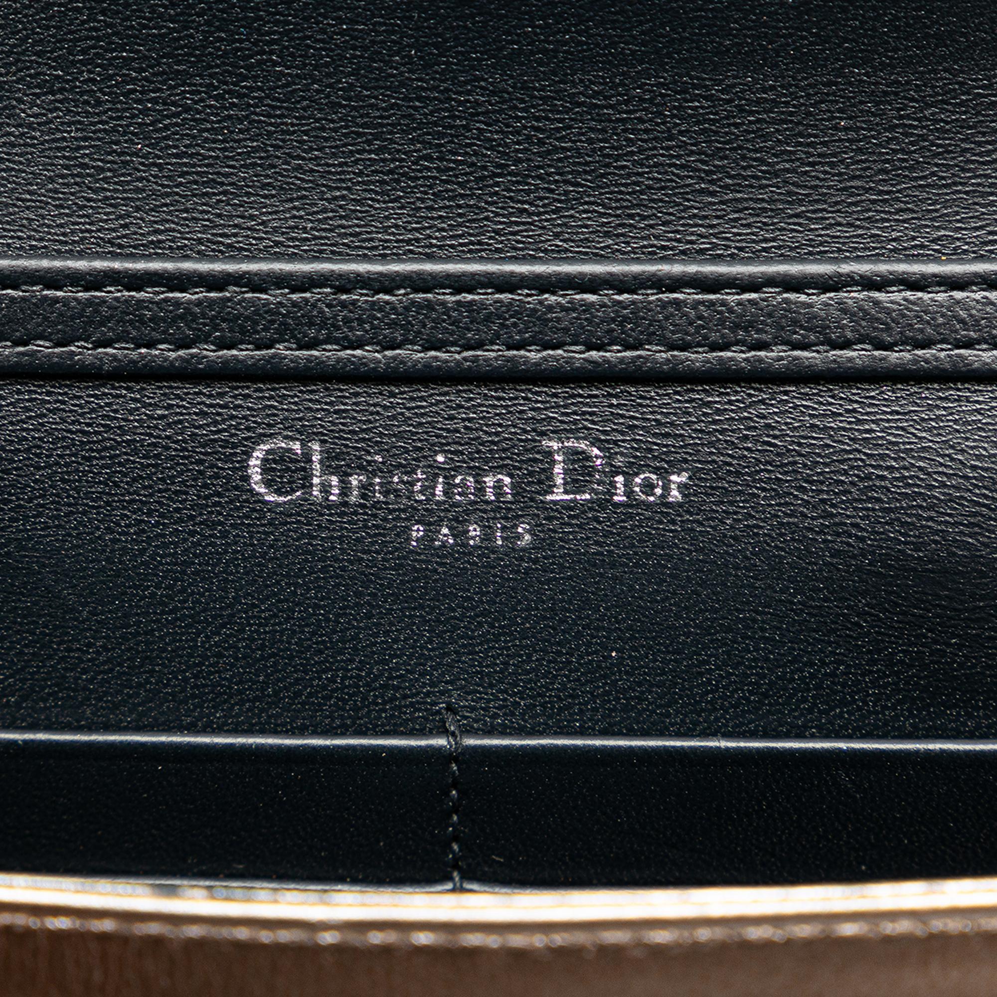 Dior Metallic Patent Microcannage Diorama Wallet on Chain (SHG-ZbLO9L)
