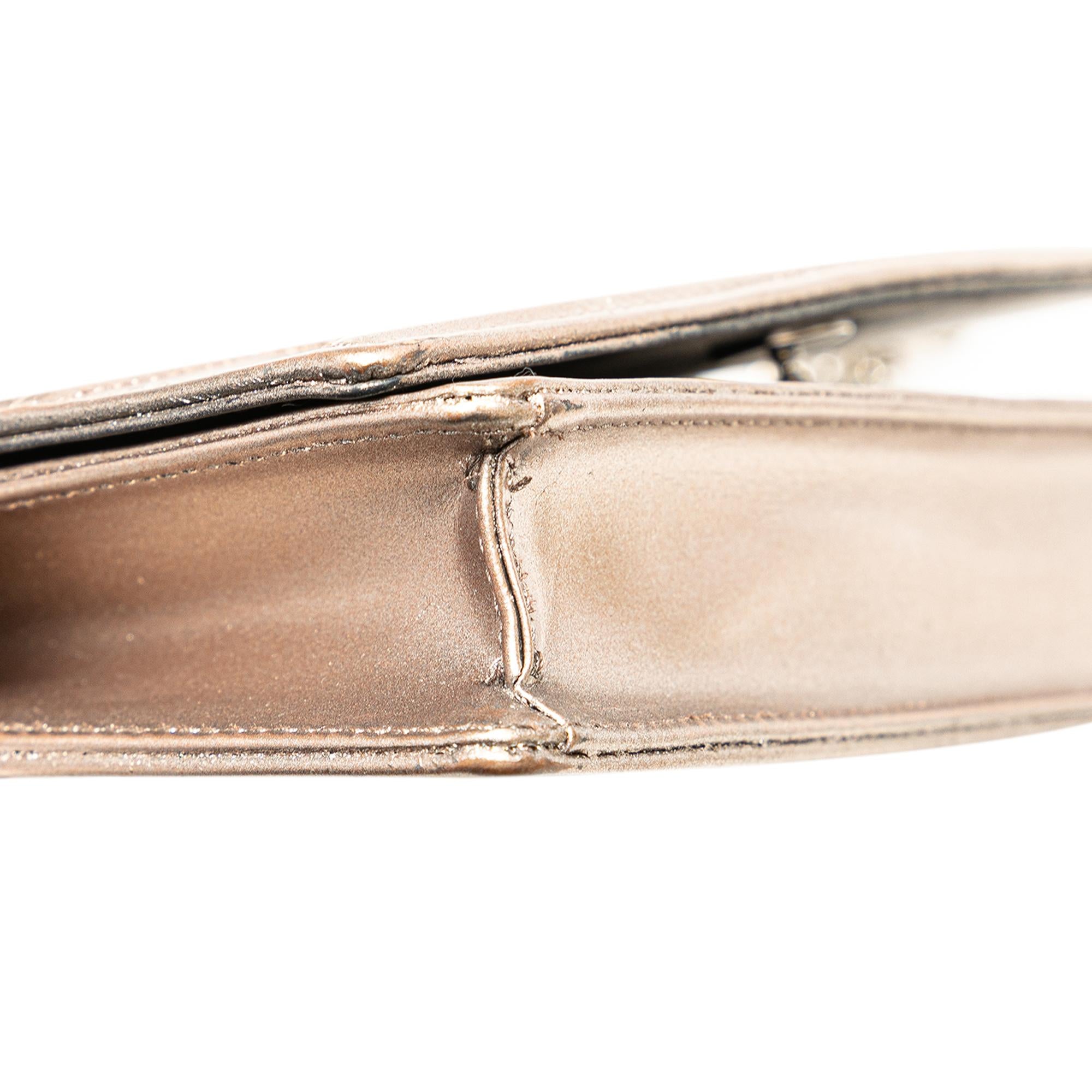 Dior Metallic Patent Microcannage Diorama Wallet on Chain (SHG-ZbLO9L)