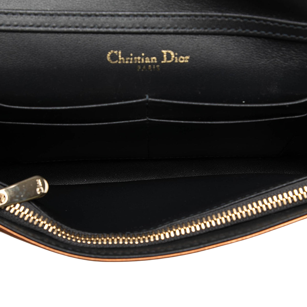 Dior Metallic Patent Microcannage Diorama Wallet on Chain