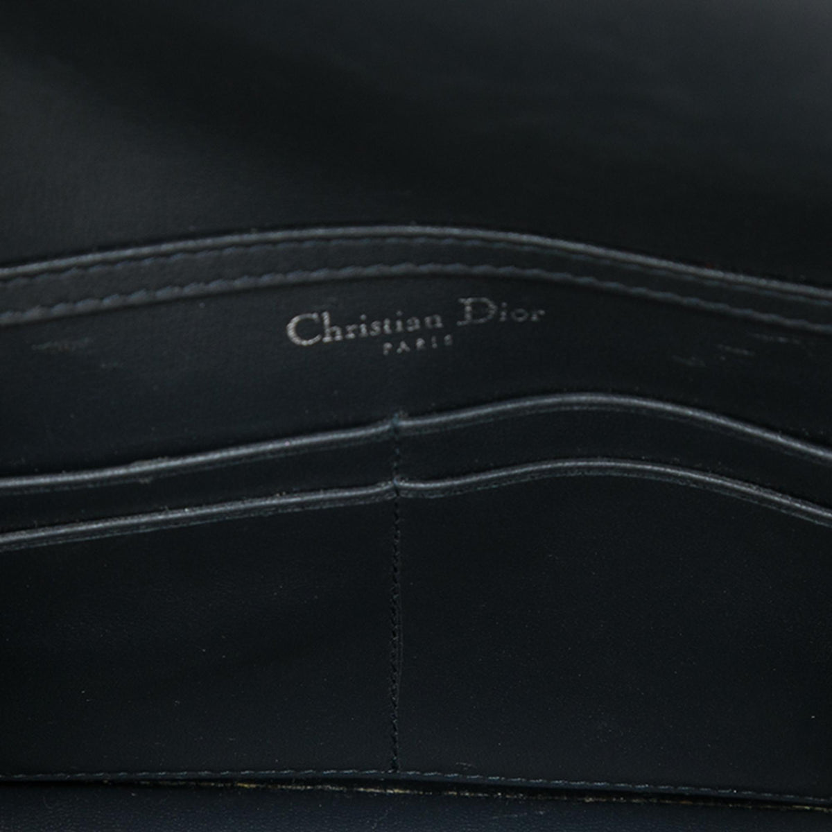 Dior Metallic Patent Microcannage Diorama Wallet on Chain