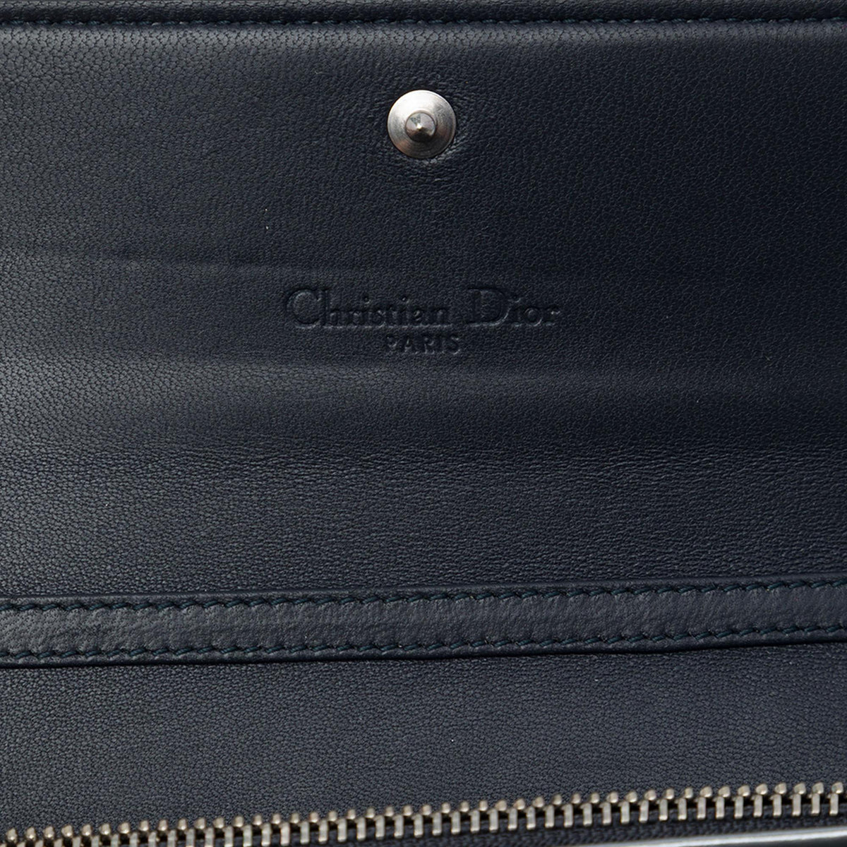Dior Metallic Patent Microcannage Lady Dior Croisiere Wallet On Chain