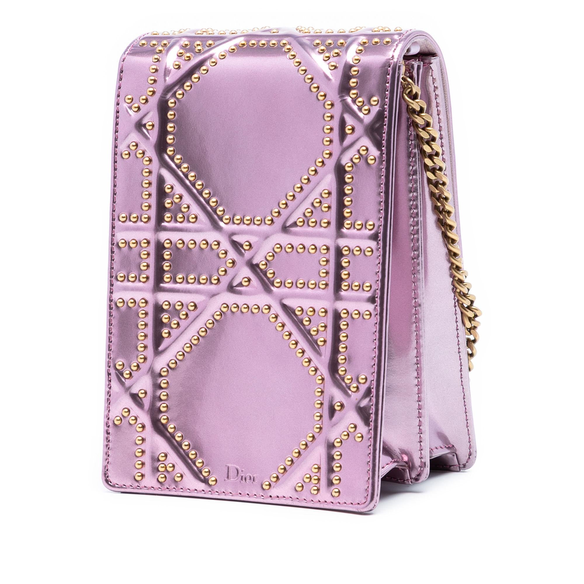 Dior Metallic Studded Calfskin Vertical Diorama