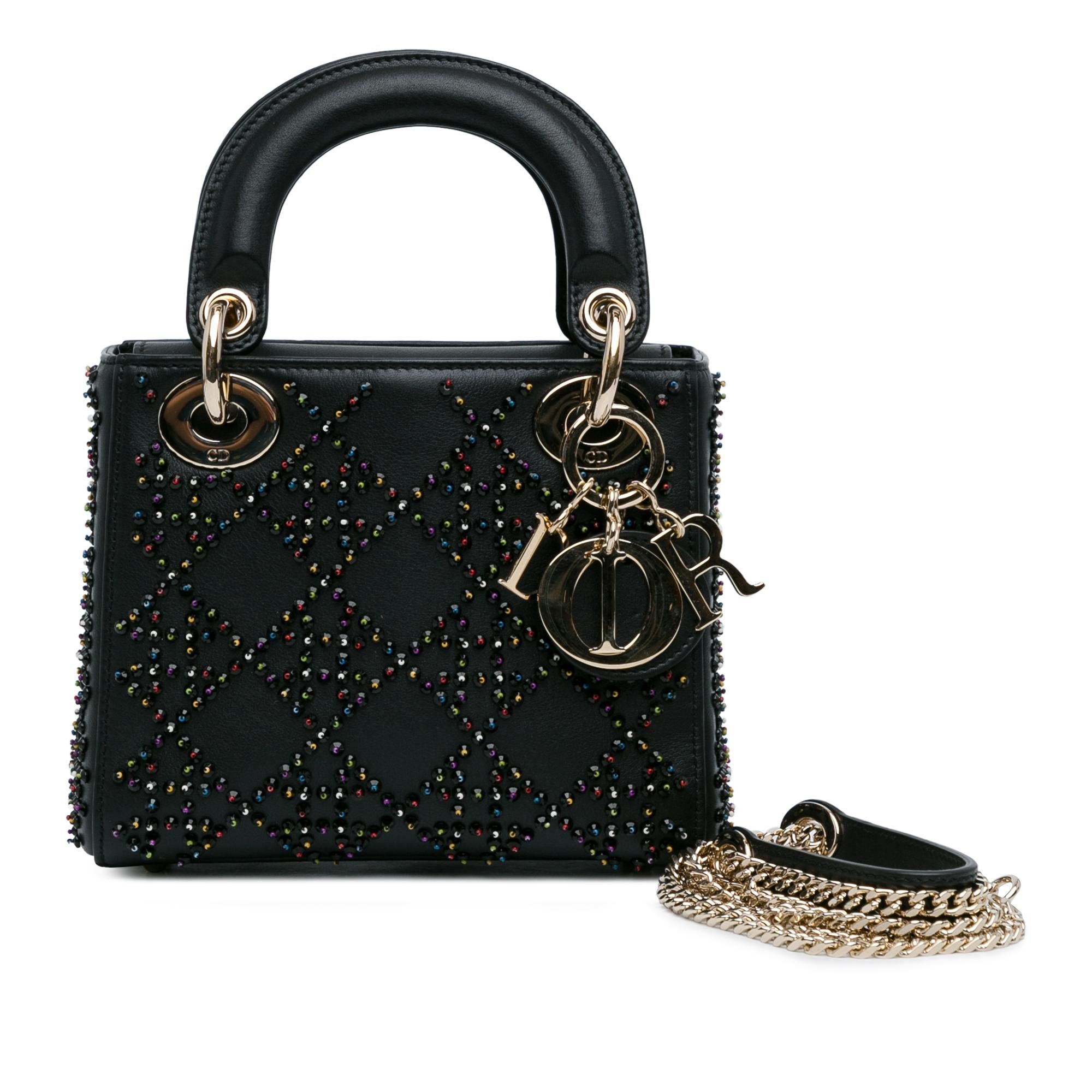 Dior Mini Beaded Lambskin Cannage Lady Dior (SHG-T5wYHY)