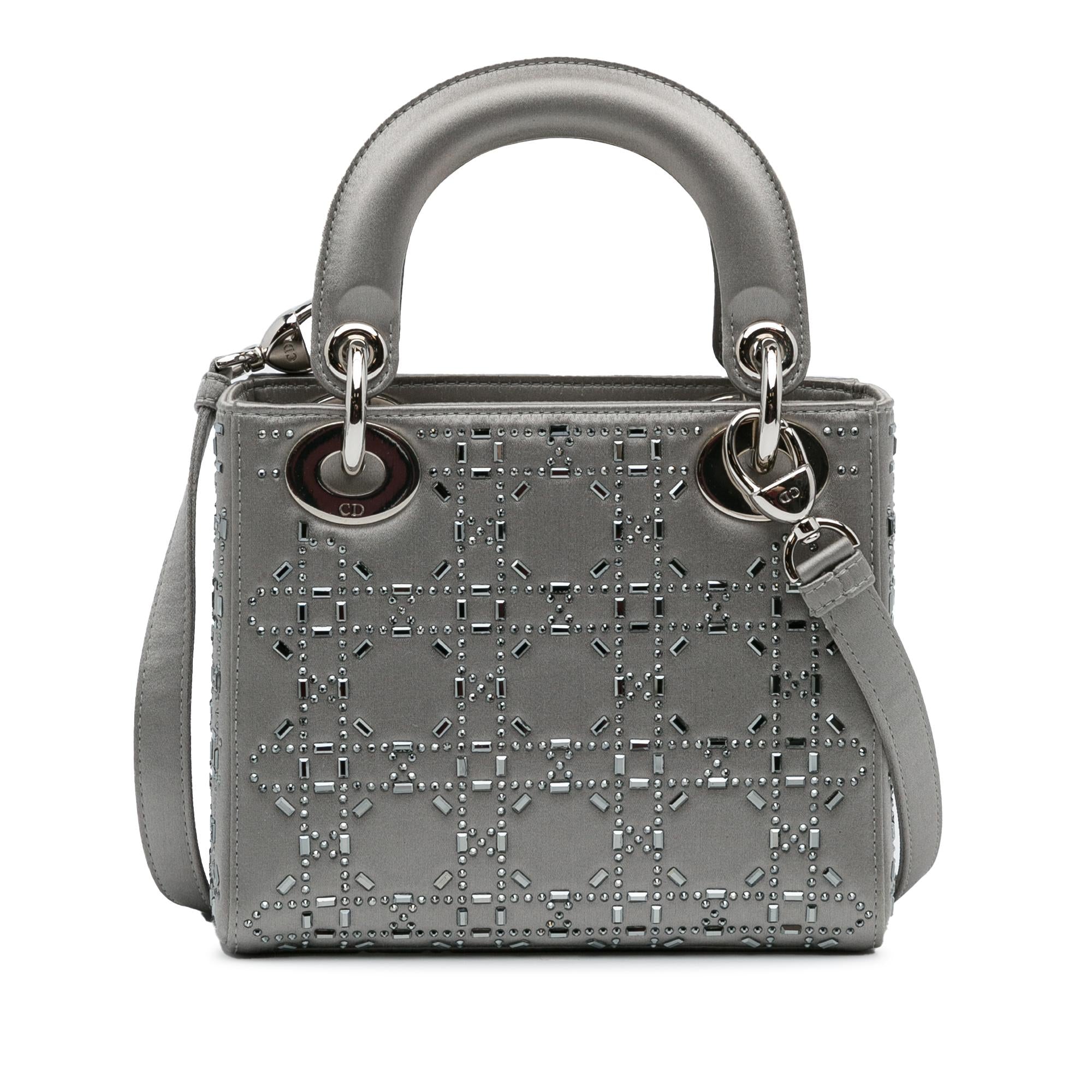 Dior Mini Beaded Satin Cannage Lady Dior (SHG-gwW3DC)