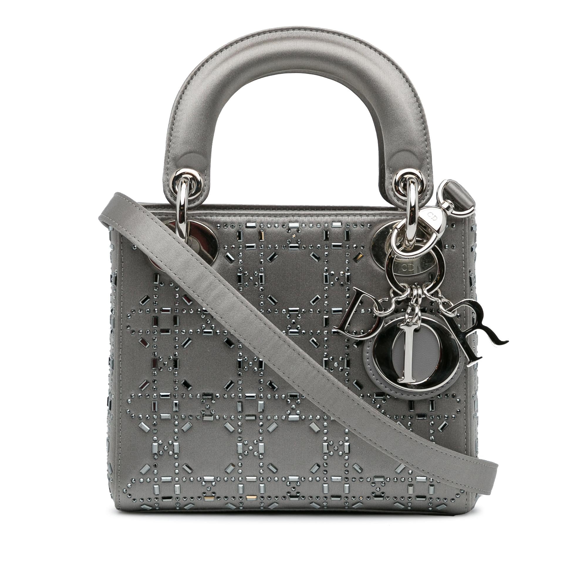 Dior Mini Beaded Satin Cannage Lady Dior (SHG-gwW3DC)