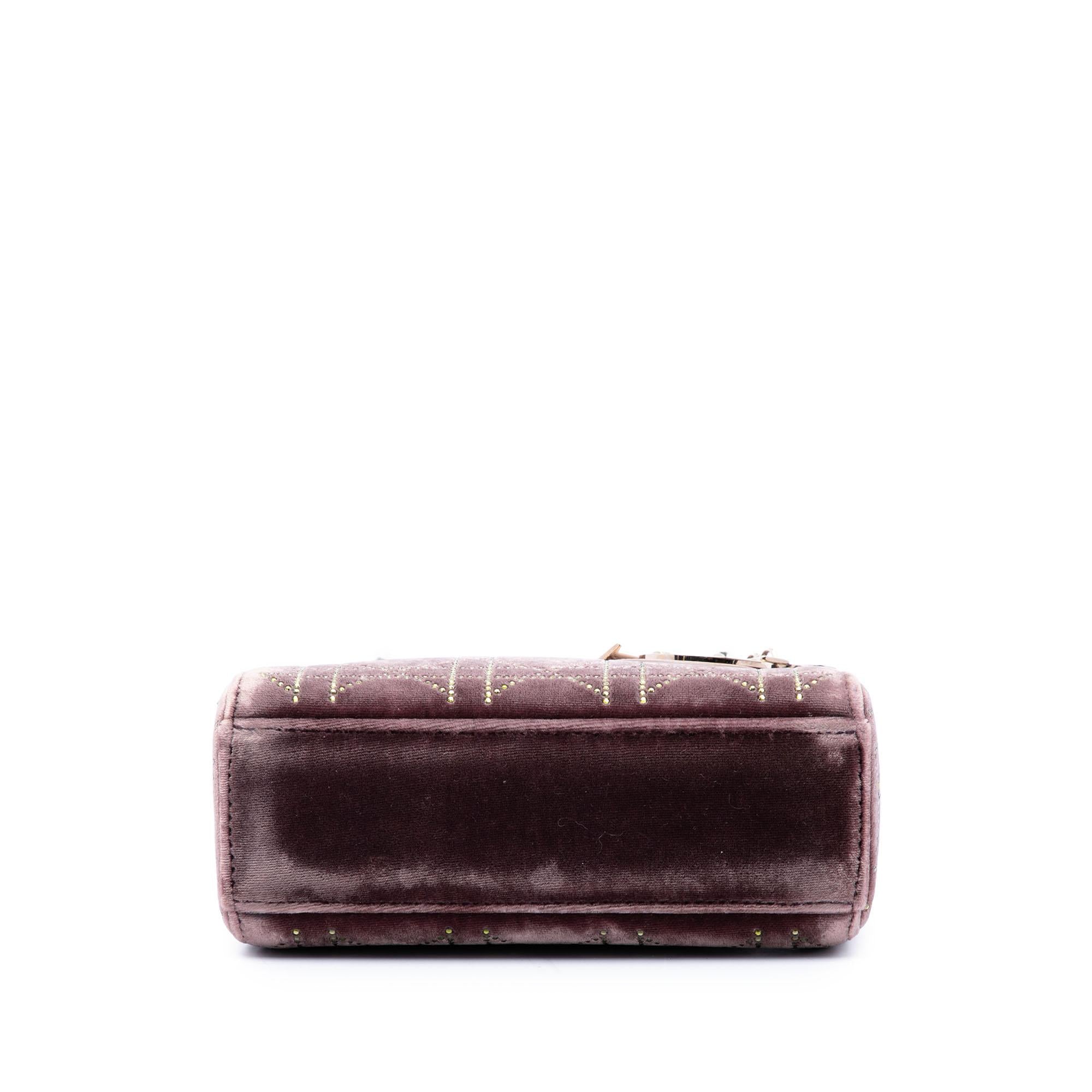 Dior Mini Bicolor Velvet Cannage Strass Embellished Lady Dior