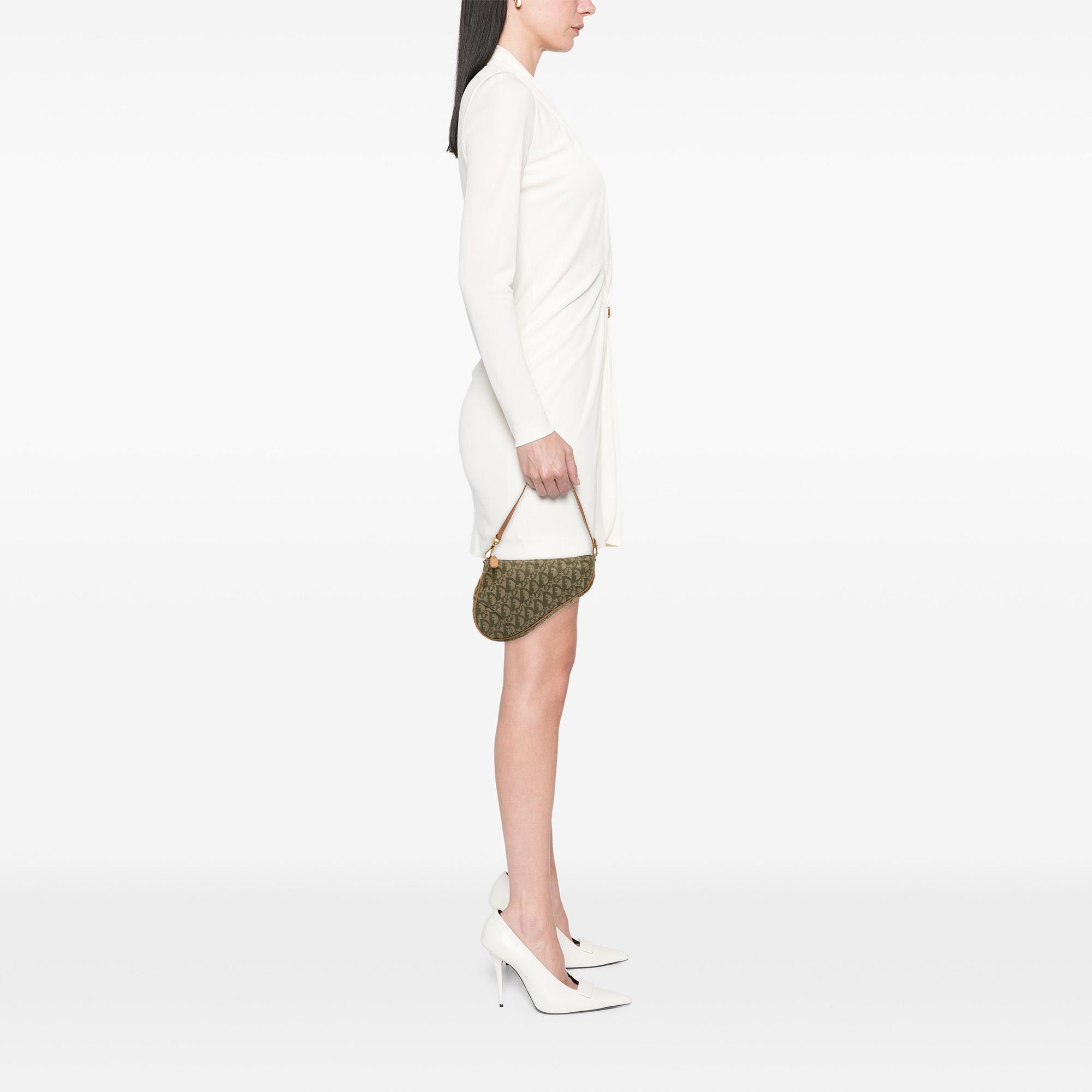 Dior Mini Diorissimo Canvas Saddle Pochette