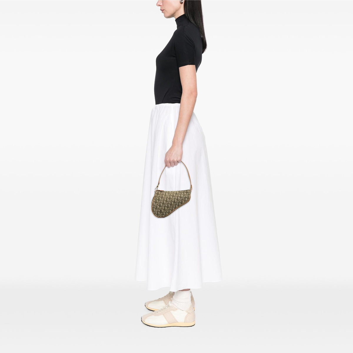 Dior Mini Diorissimo Canvas Saddle Pochette