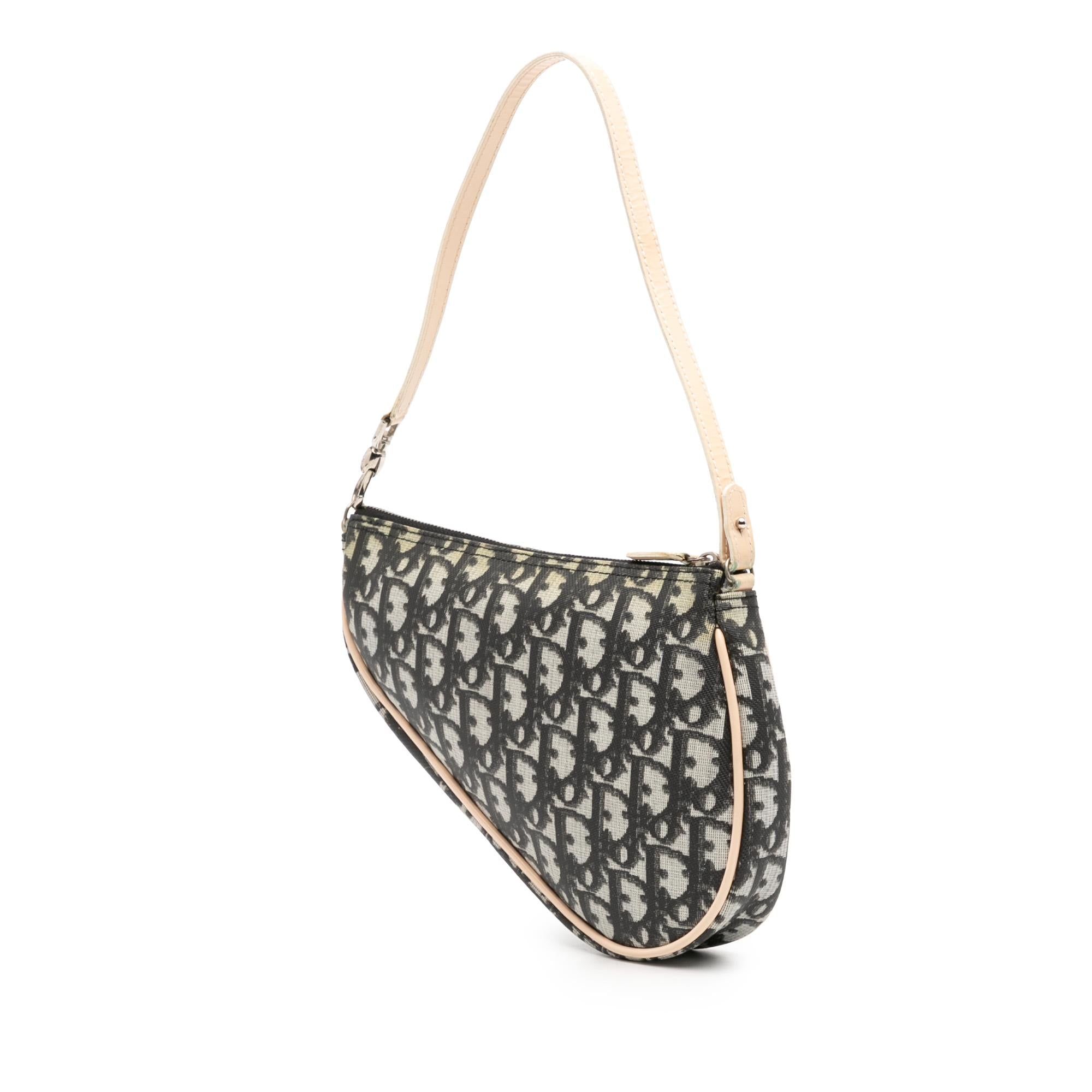 Dior Mini Diorissimo Coated Canvas Saddle Pochette