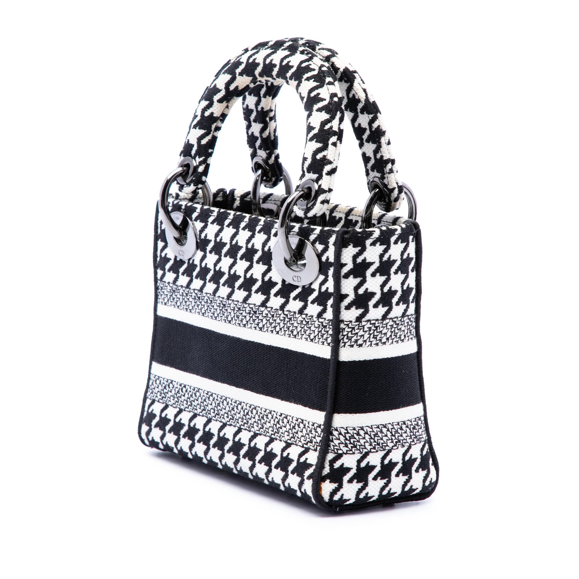 Dior Mini Embroidered Canvas Houndstooth Lady D Lite