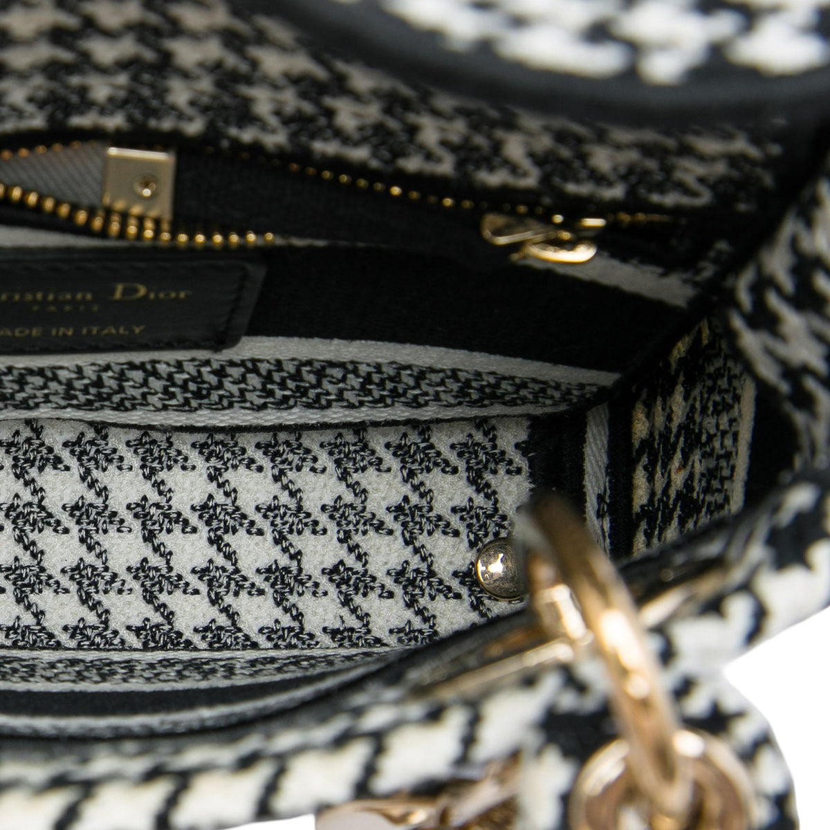 Dior Mini Embroidered Canvas Houndstooth Lady D Lite