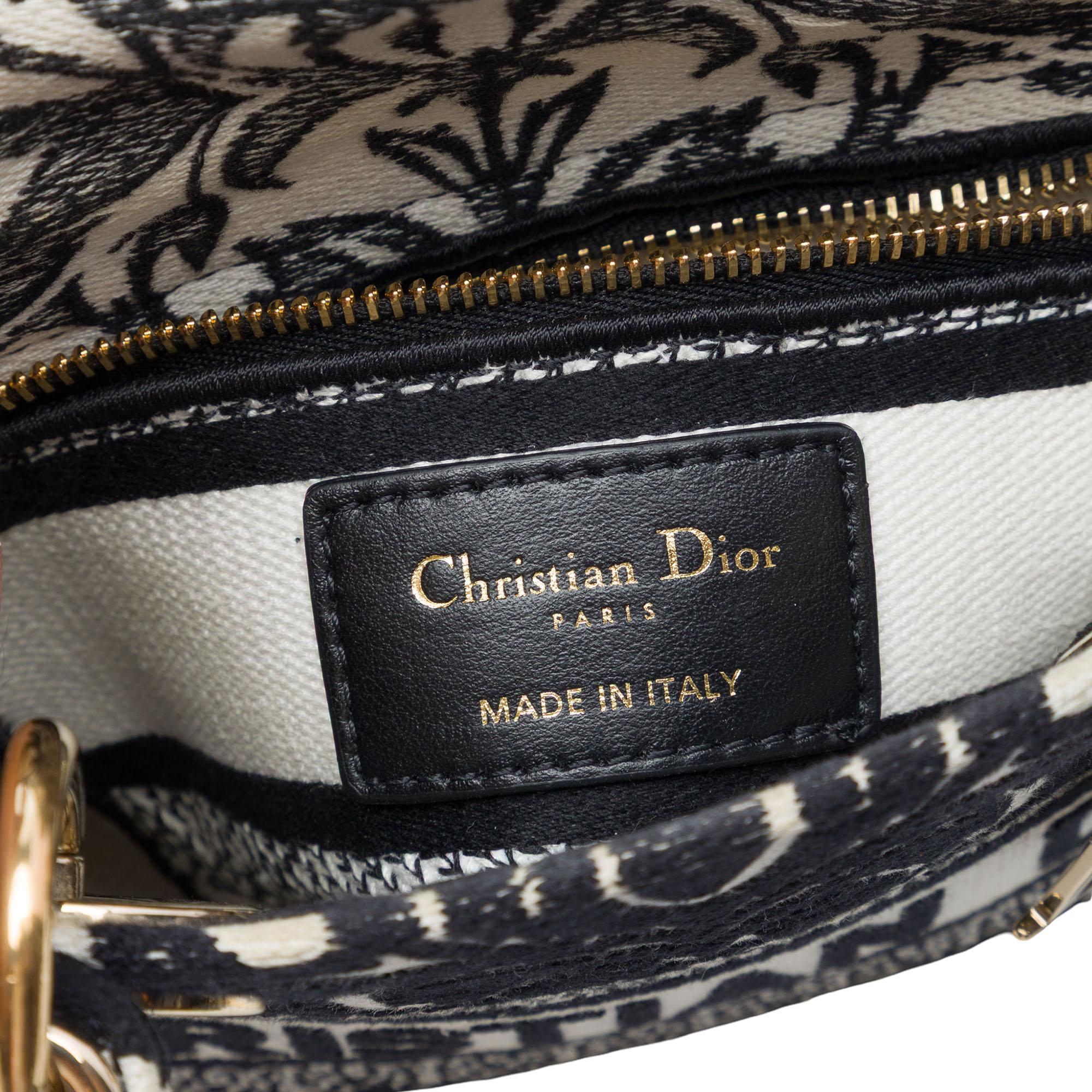 Dior Mini Embroidered Canvas Petites Fleurs Lady D Lite