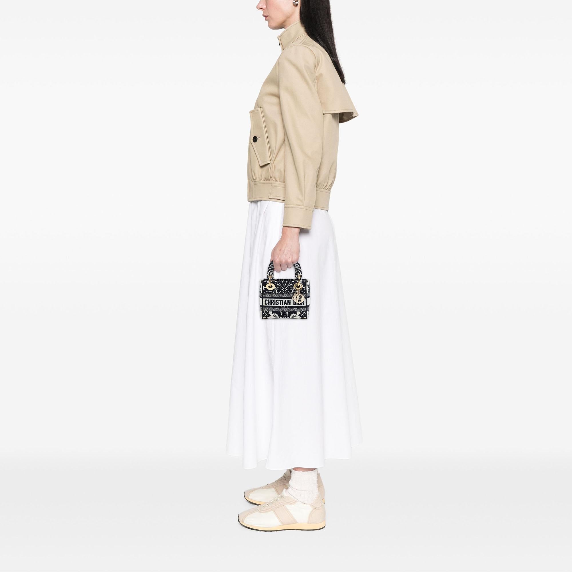 Dior Mini Embroidered Canvas Petites Fleurs Lady D Lite