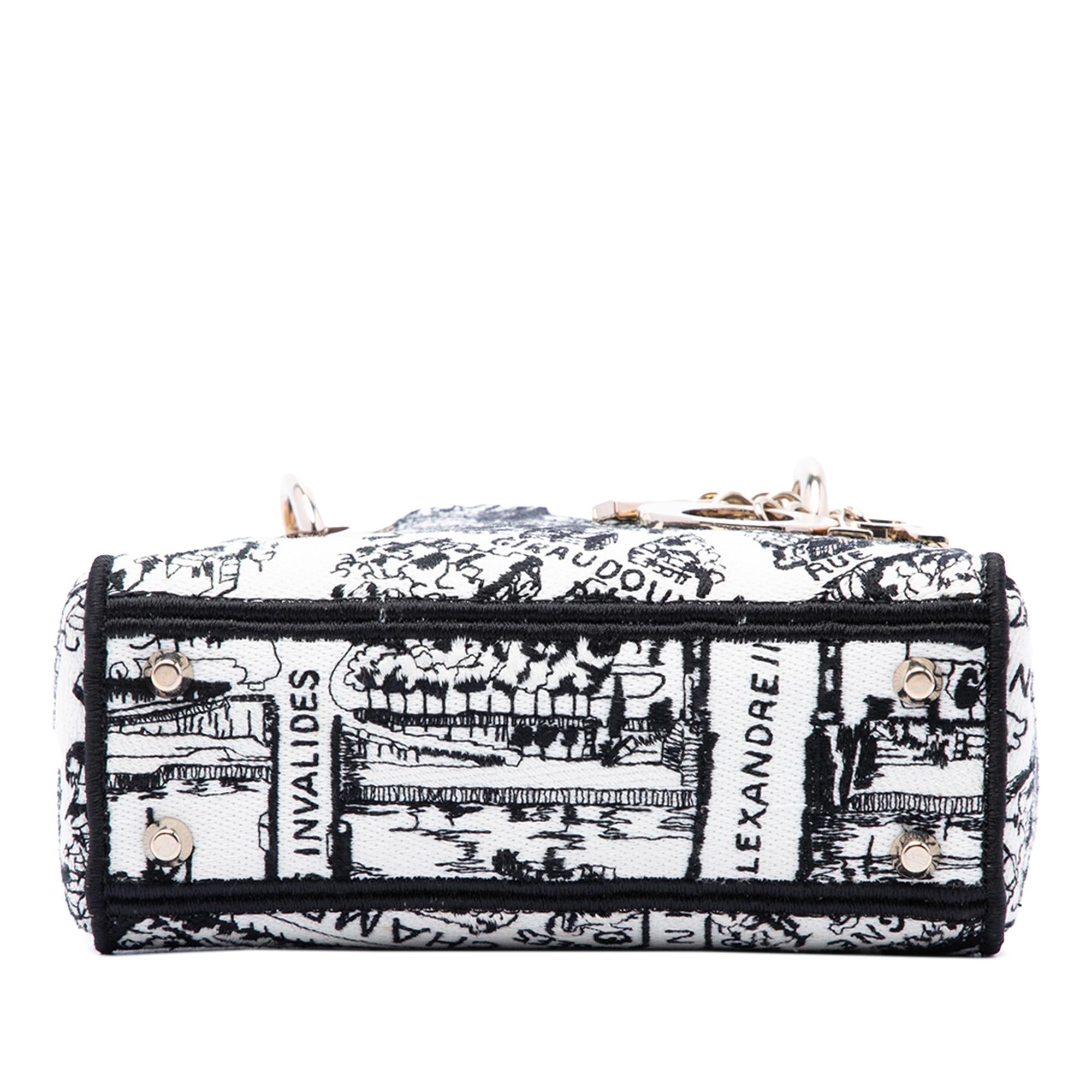 Dior Mini Embroidered Canvas Plan de Paris Lady D Lite