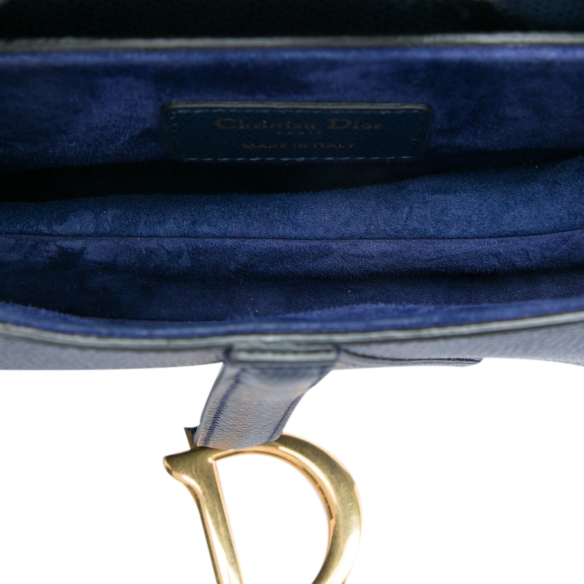 Dior Mini Grained Calfskin Saddle Bag